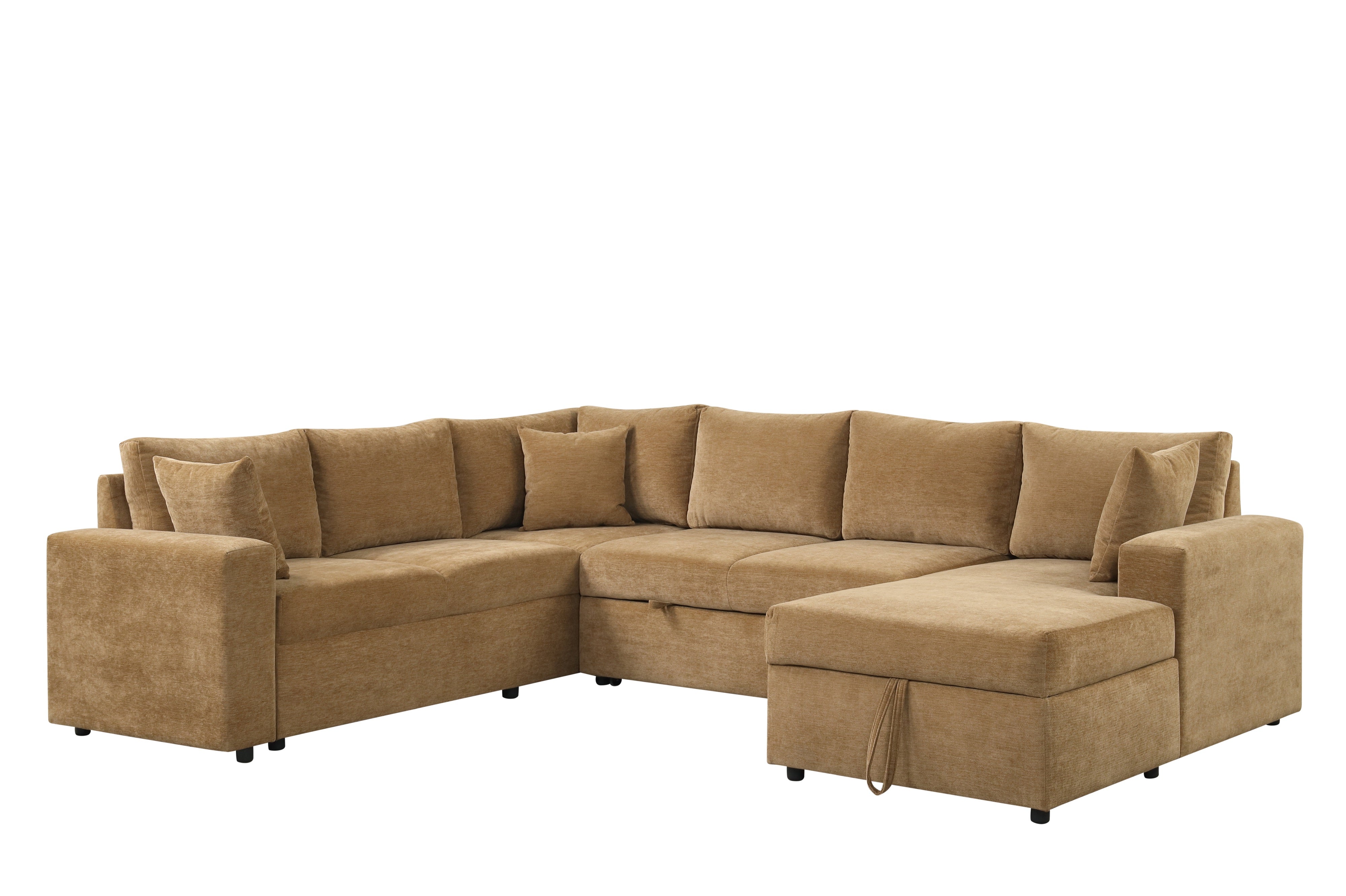 Forever Caramel Latte Storage Chaise Sectional with Pull-Out Bed, view 4