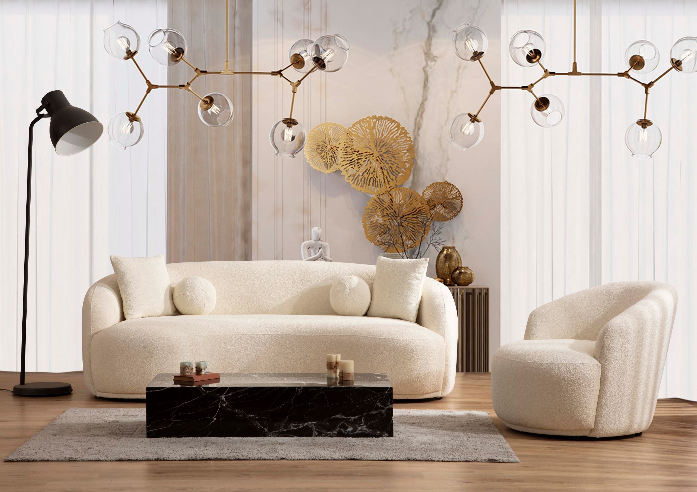Bonita Ivory Boucle Sofa, view 5
