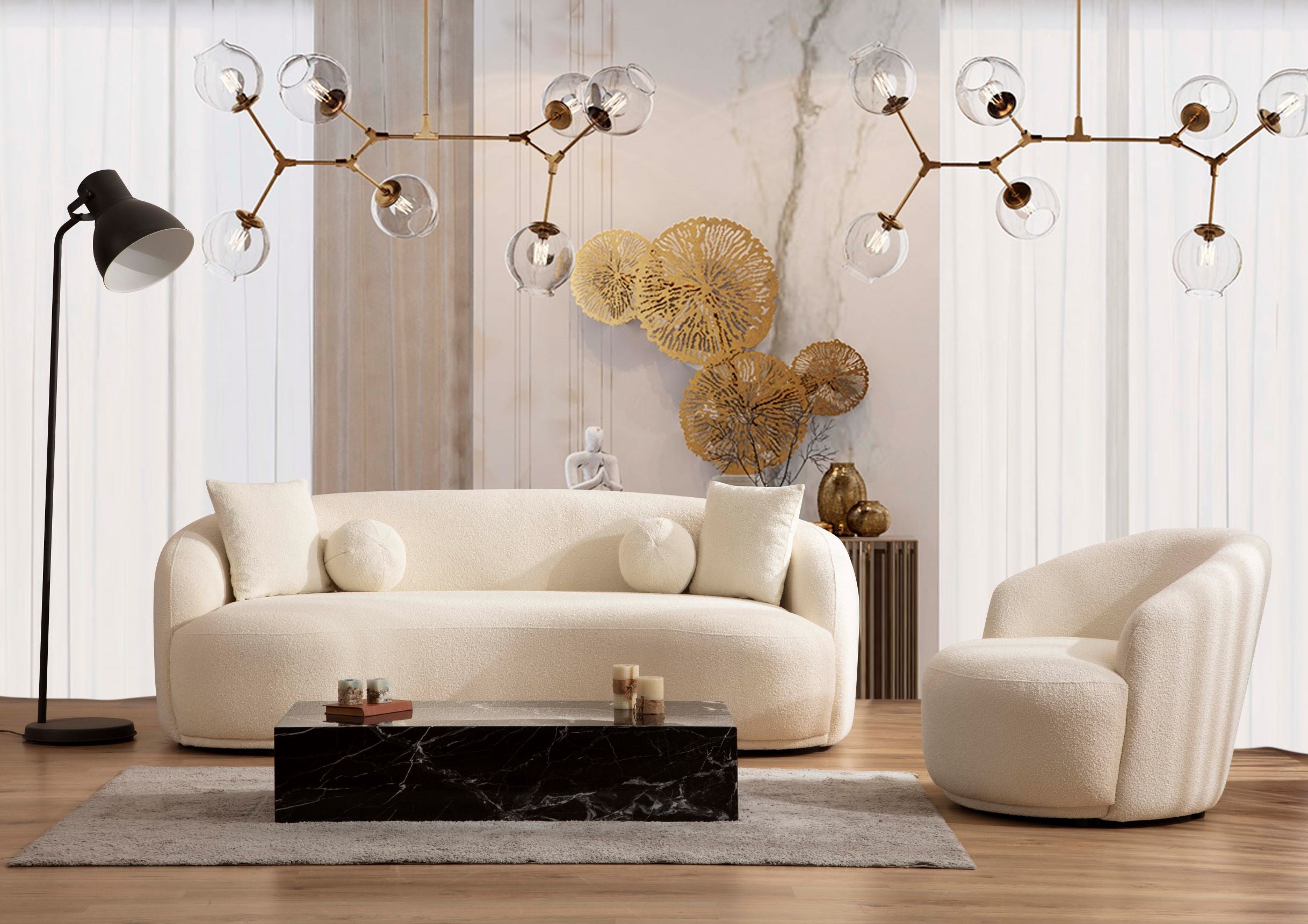Bonita Ivory Boucle Accent Chair, view 6