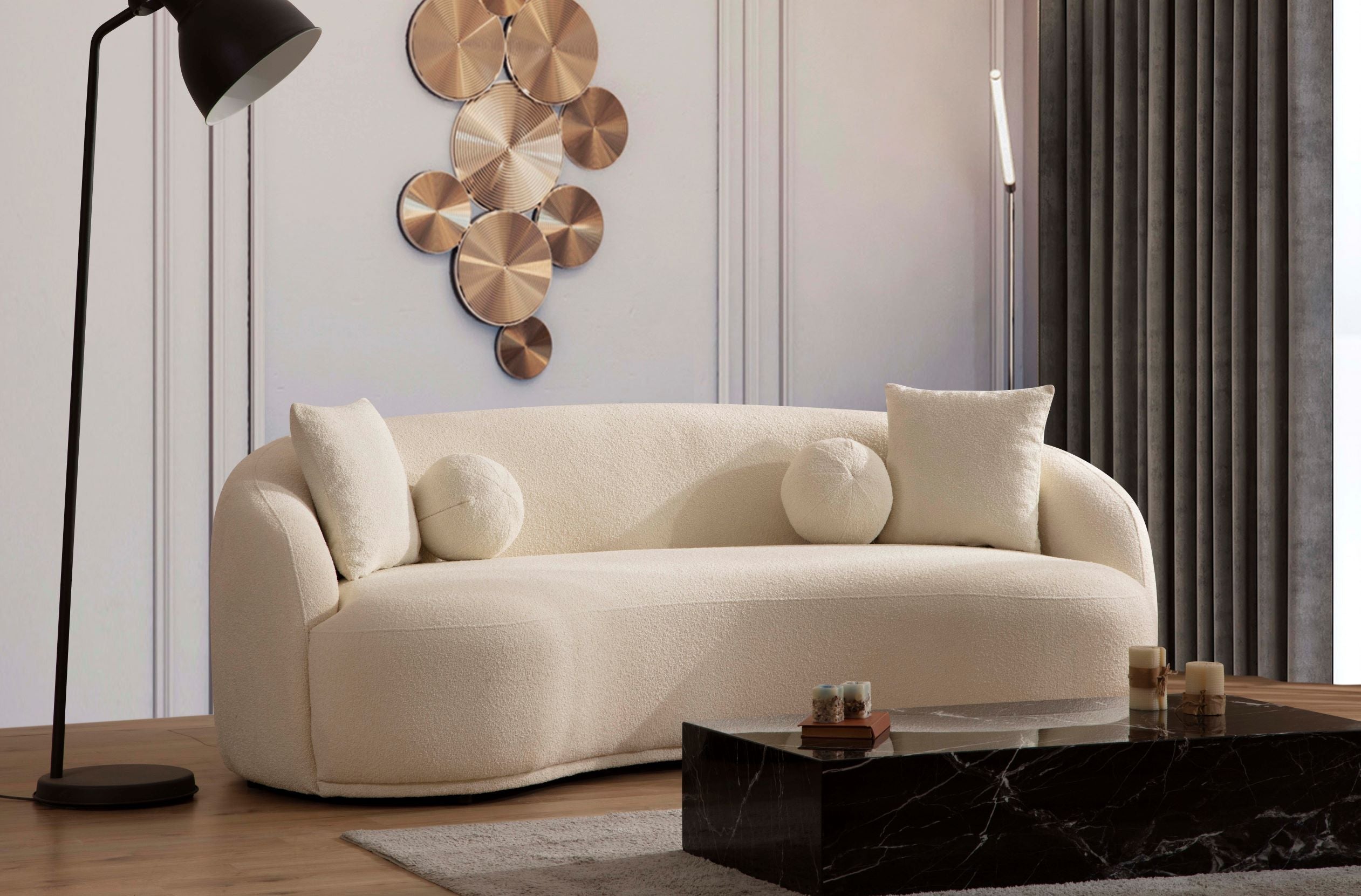 Bonita Ivory Boucle Sofa, view 2