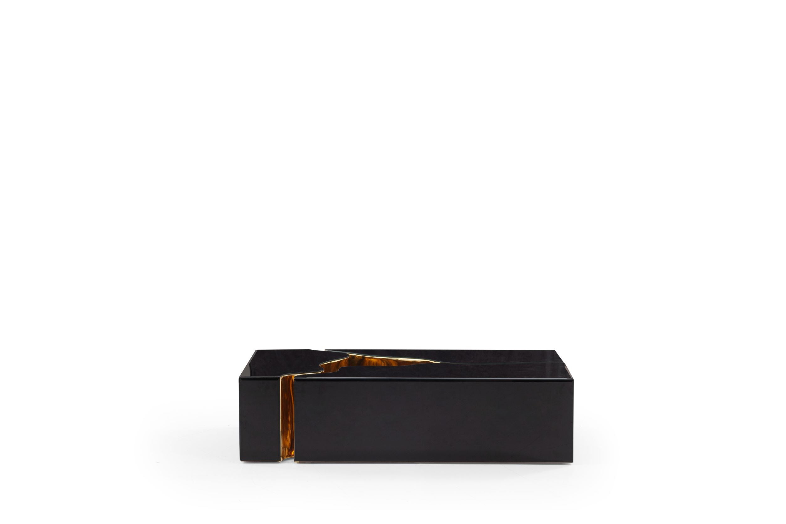 Dream Glass Black/Gold 3-Piece Coffee Table