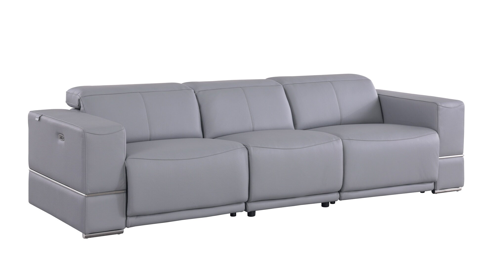 Franco Light Blue Italian Leather Match Power Reclining Set, view 3