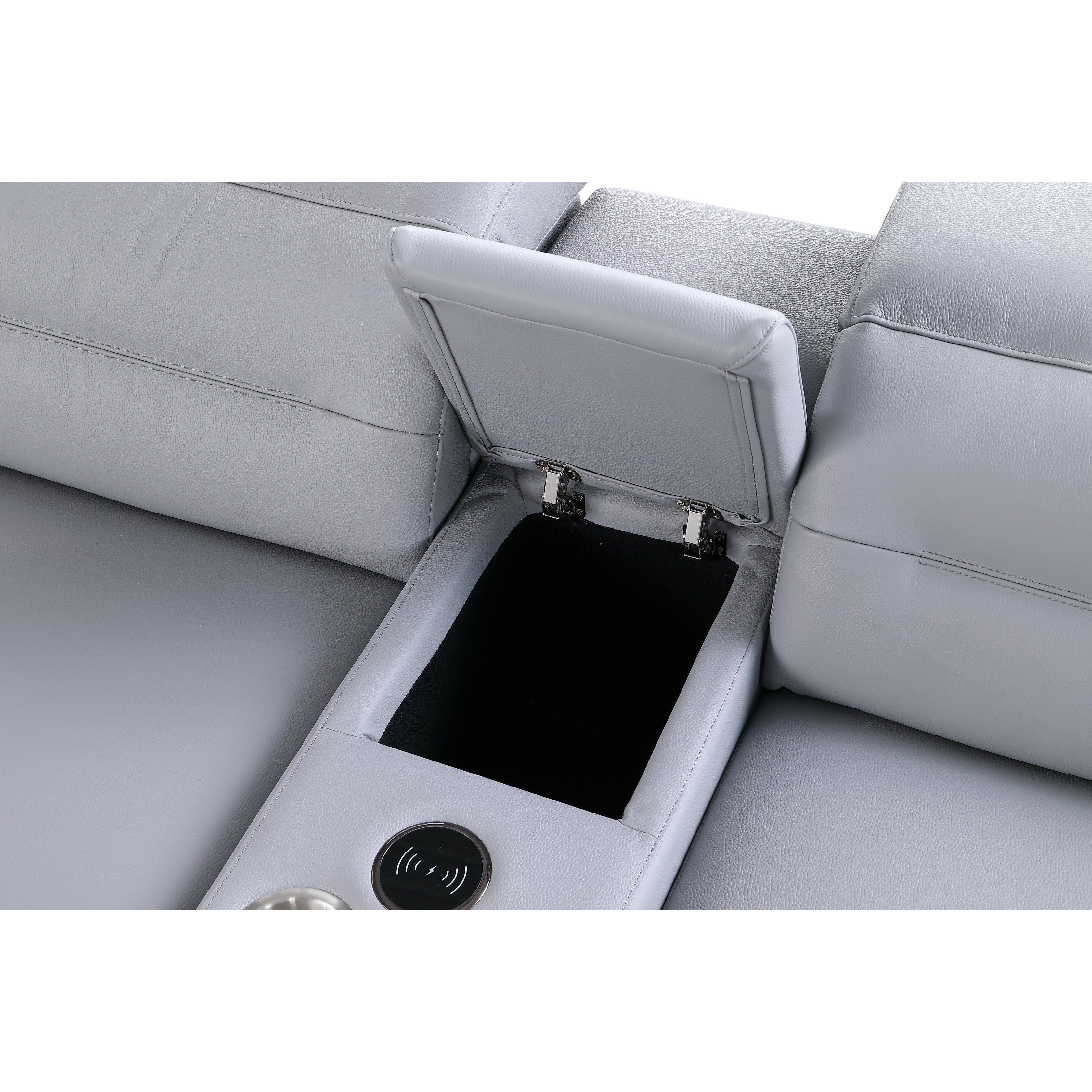 Nexus Light Blue 6-Piece Power Reclining Sectional with Console, view 5