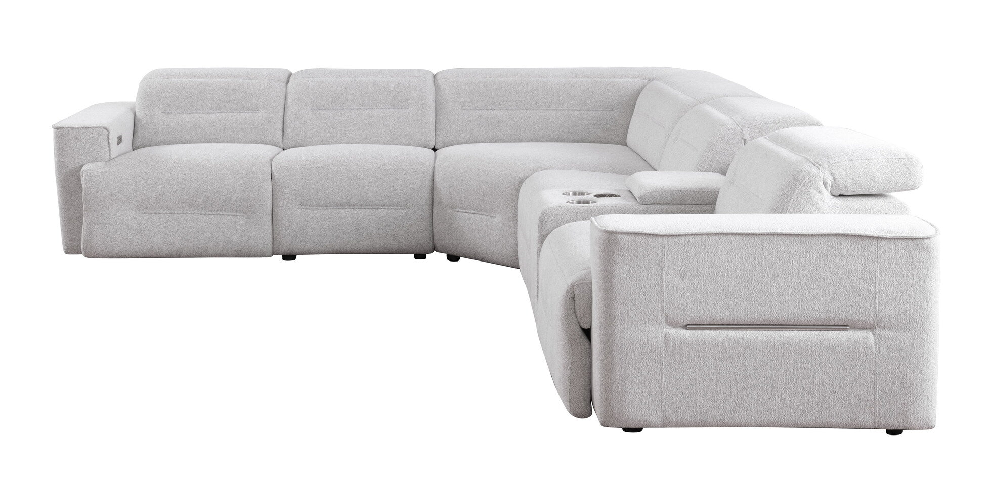 Nexus Light Gray Fabric 6-Piece Power Reclining Sectional, view 3