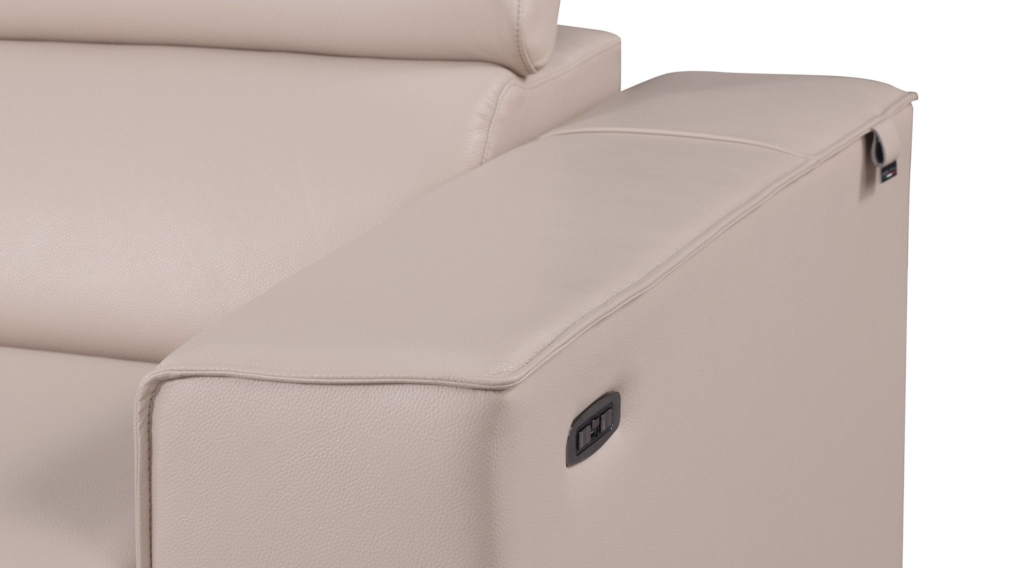 Picasso Beige Italian Leather Match 7-Piece Power Reclining Sectional, view 9