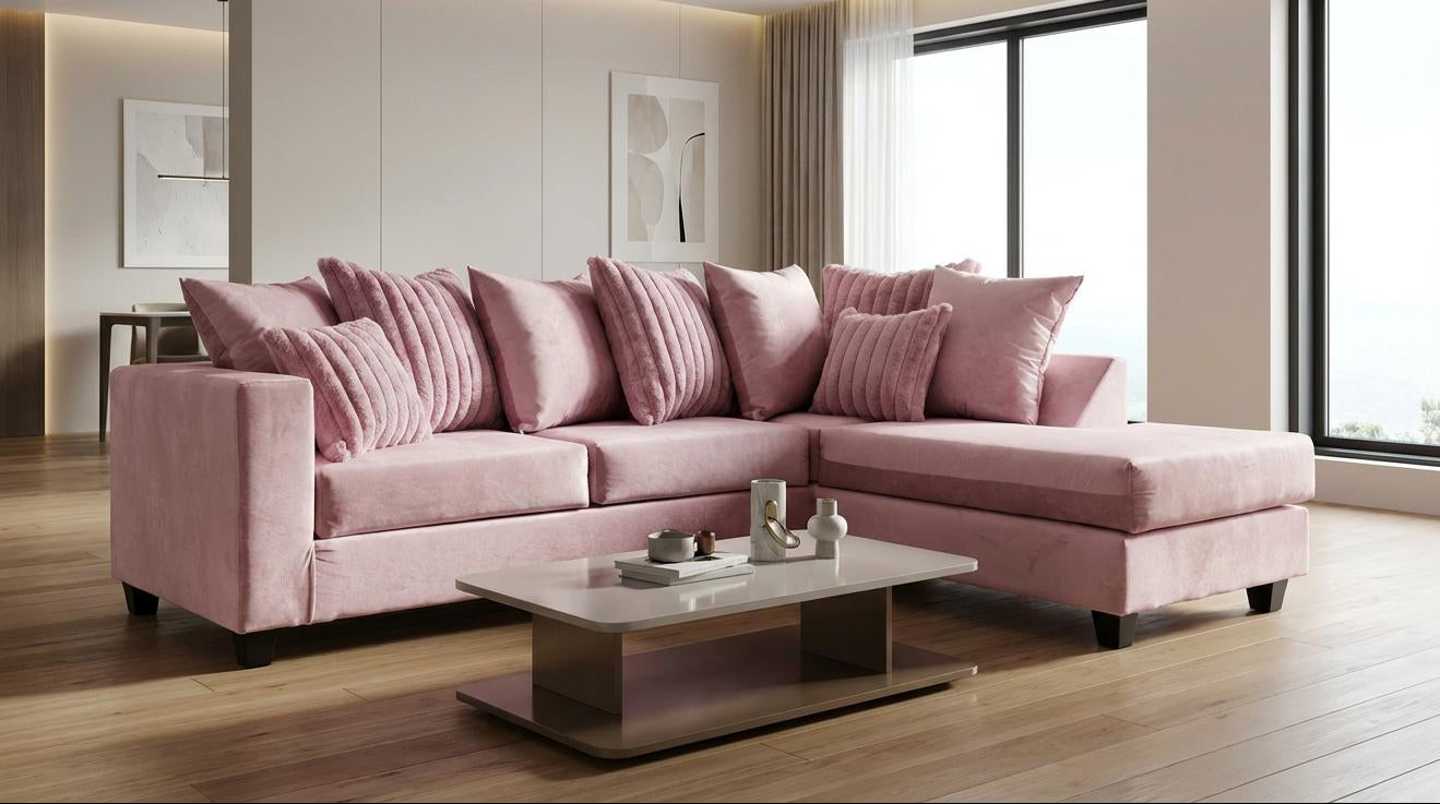 Kora Pink Sectional with Chaise