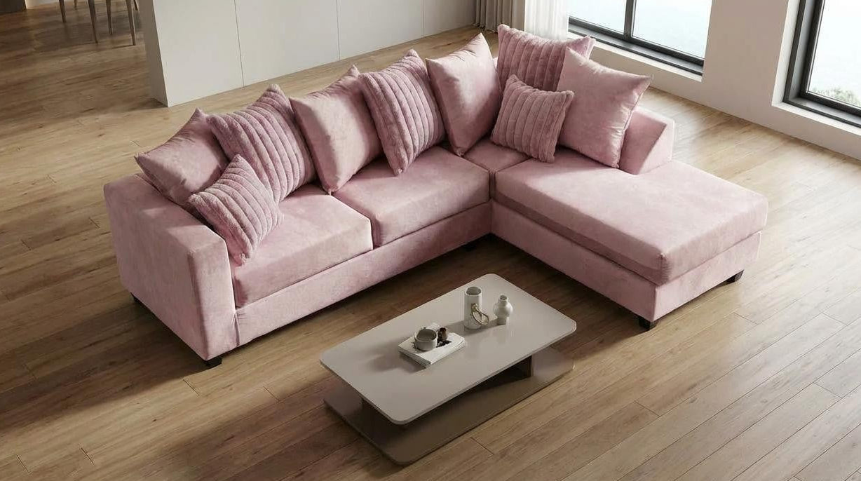 Kora Pink Sectional with Chaise, view 3