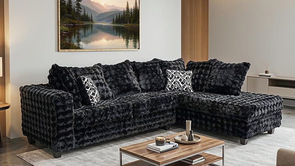 Mamba Black Sectional with Chaise