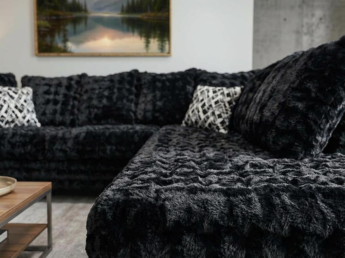 Mamba Black Sectional with Chaise, view 2