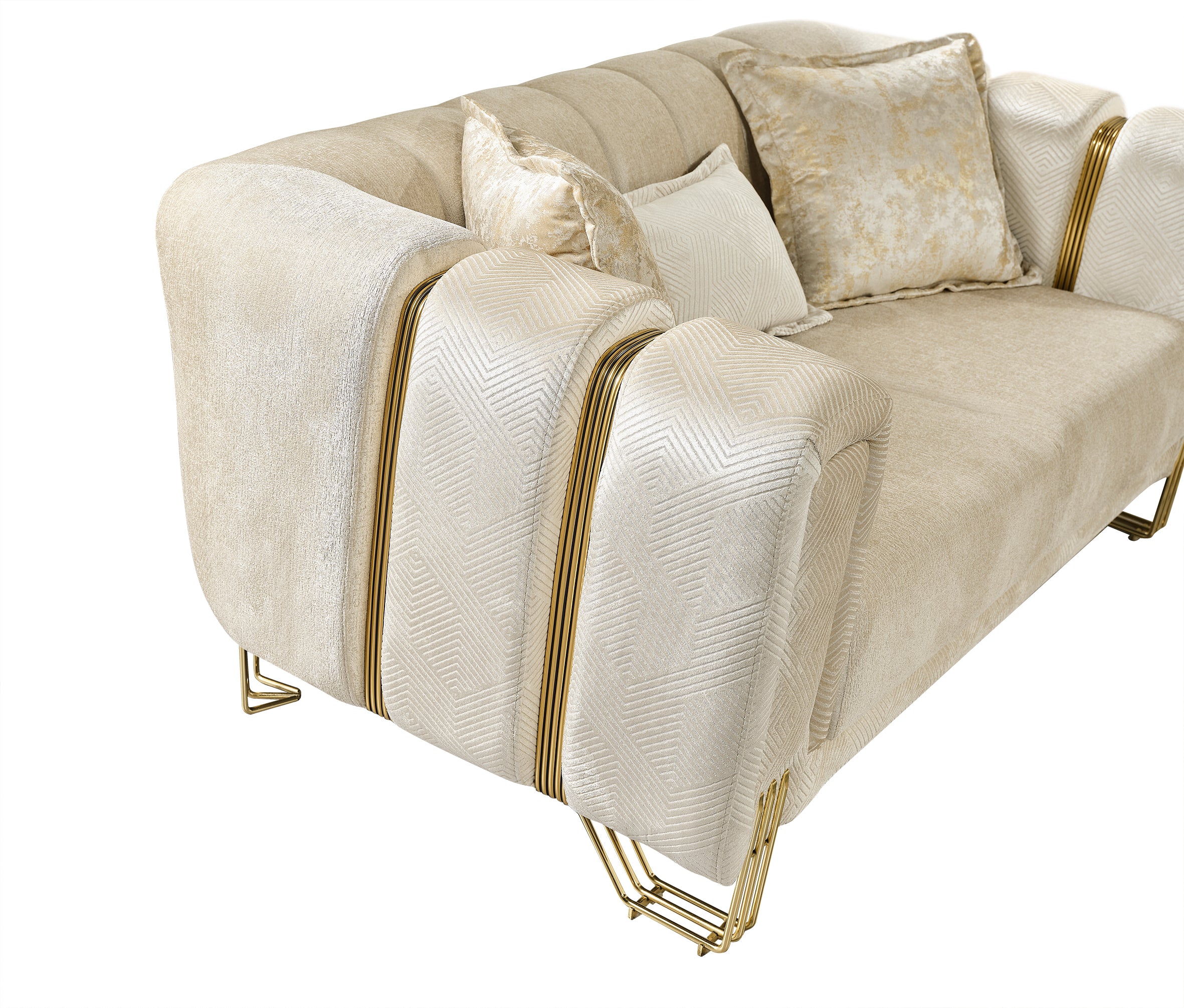 Santana Ivory Velvet Loveseat, view 5