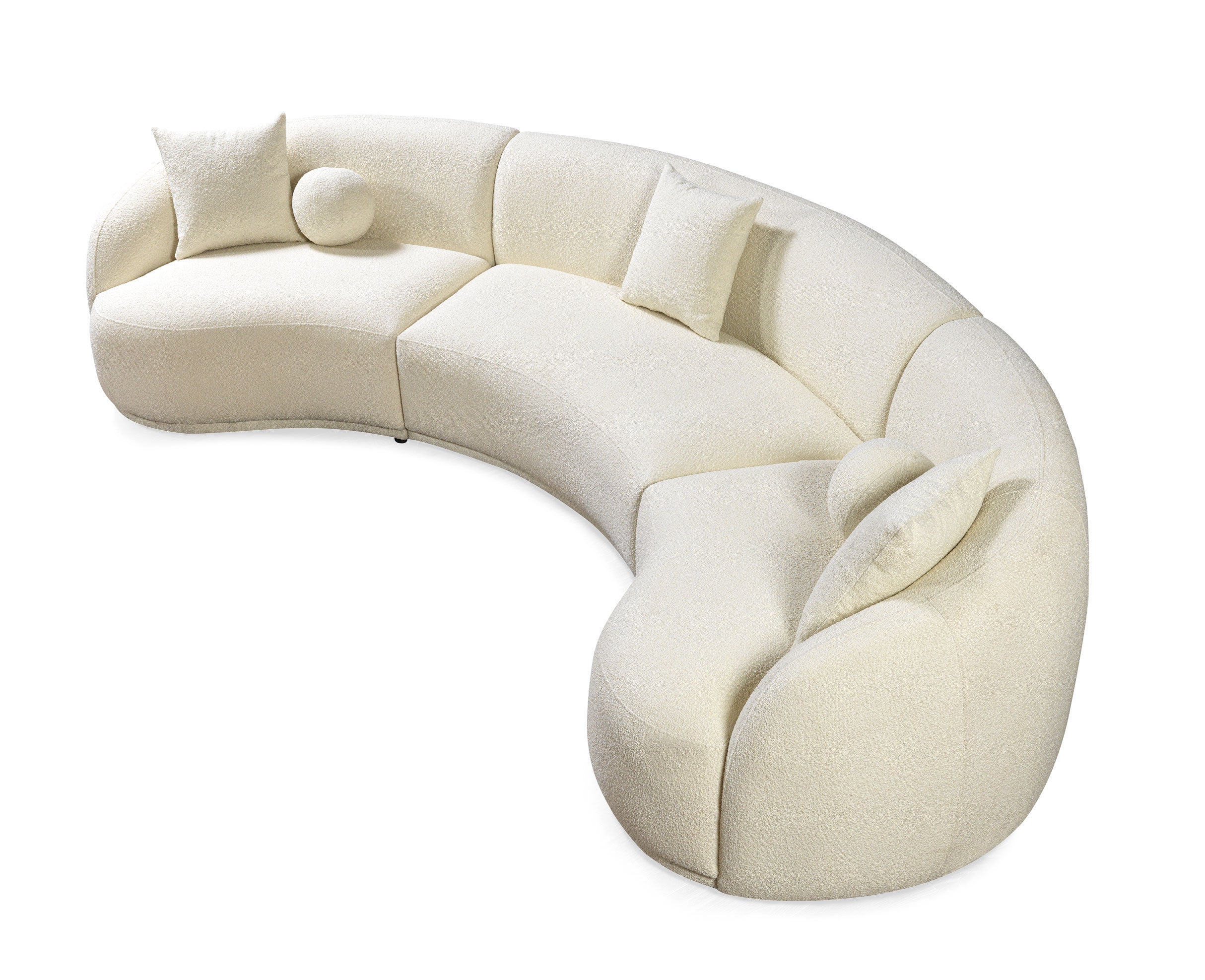 Bonita Ivory Boucle 3-Piece Curved Sectional, view 10