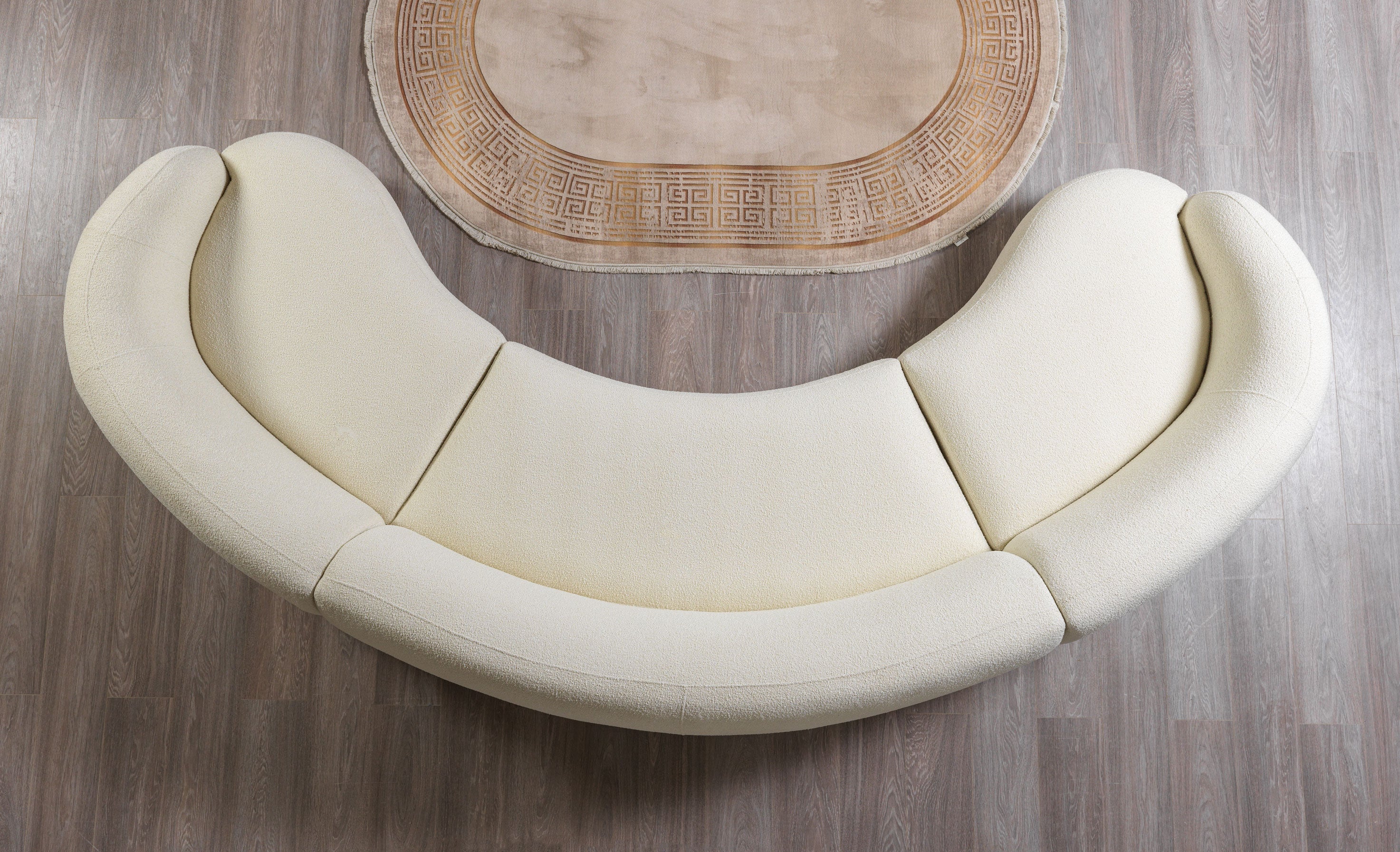 Bonita Ivory Boucle 3-Piece Curved Sectional, view 8