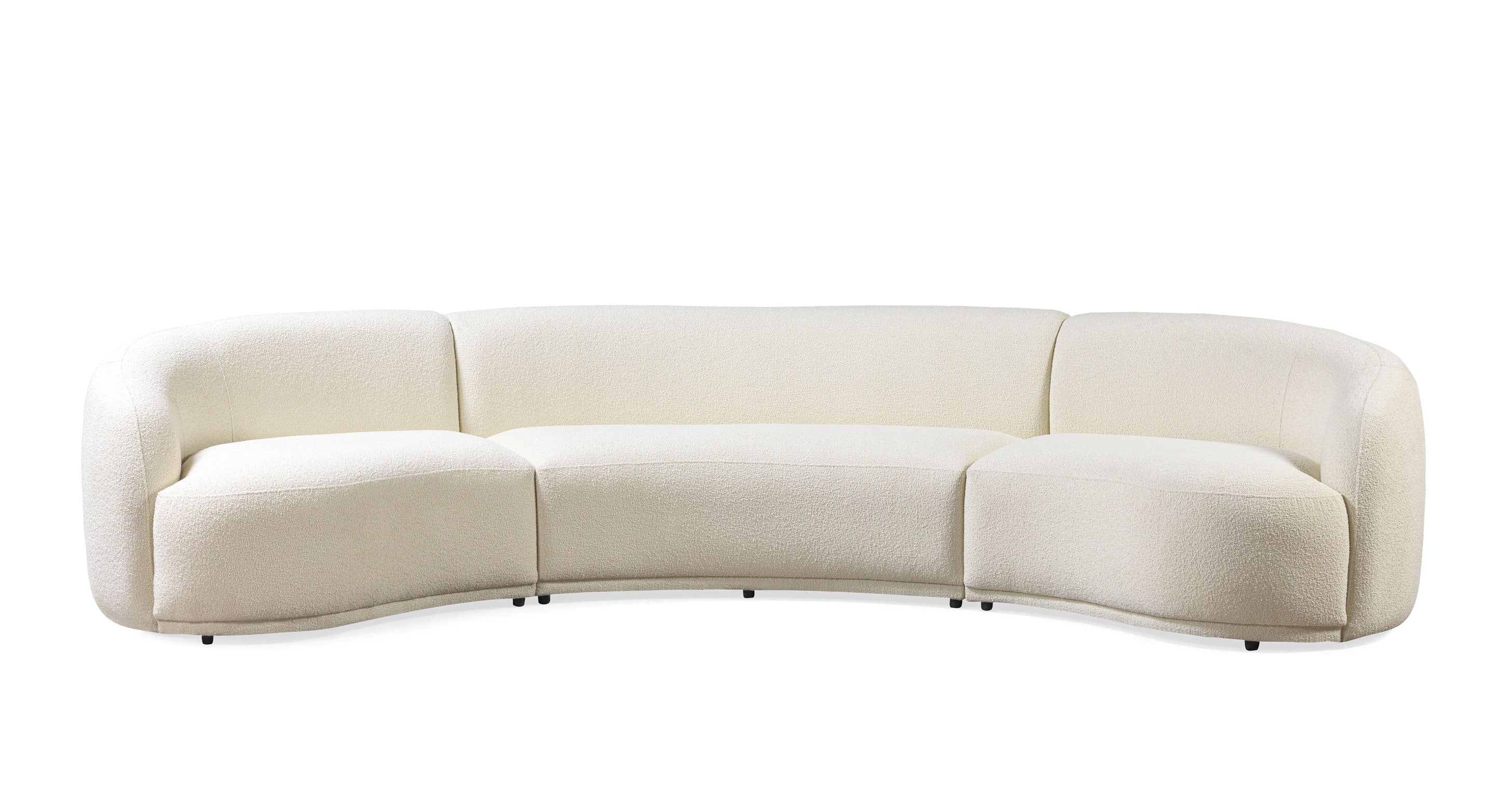 Bonita Ivory Boucle 3-Piece Curved Sectional, view 9