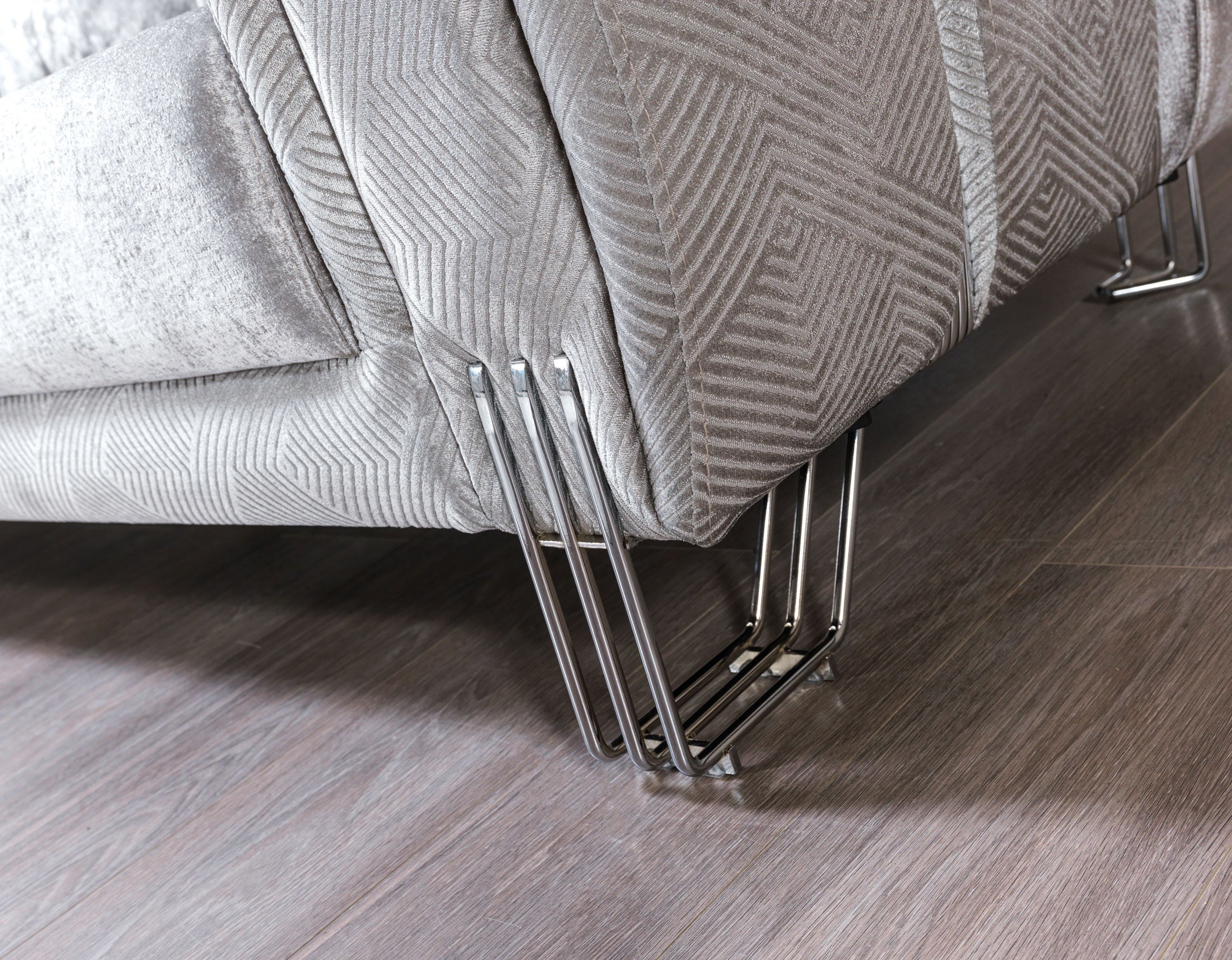 Santana Silver Velvet Sofa, view 9
