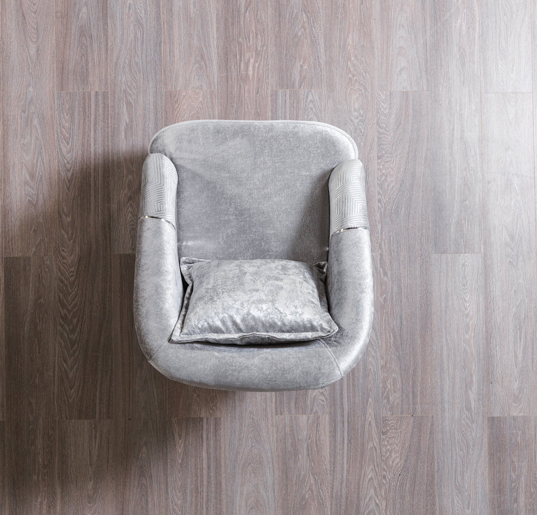 Santana Silver Velvet Chair, view 4