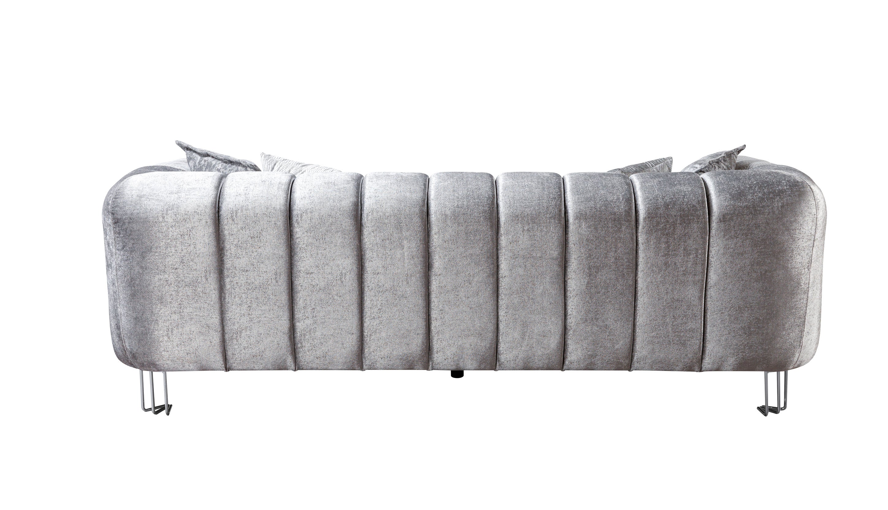 Santana Silver Velvet Sofa, view 5