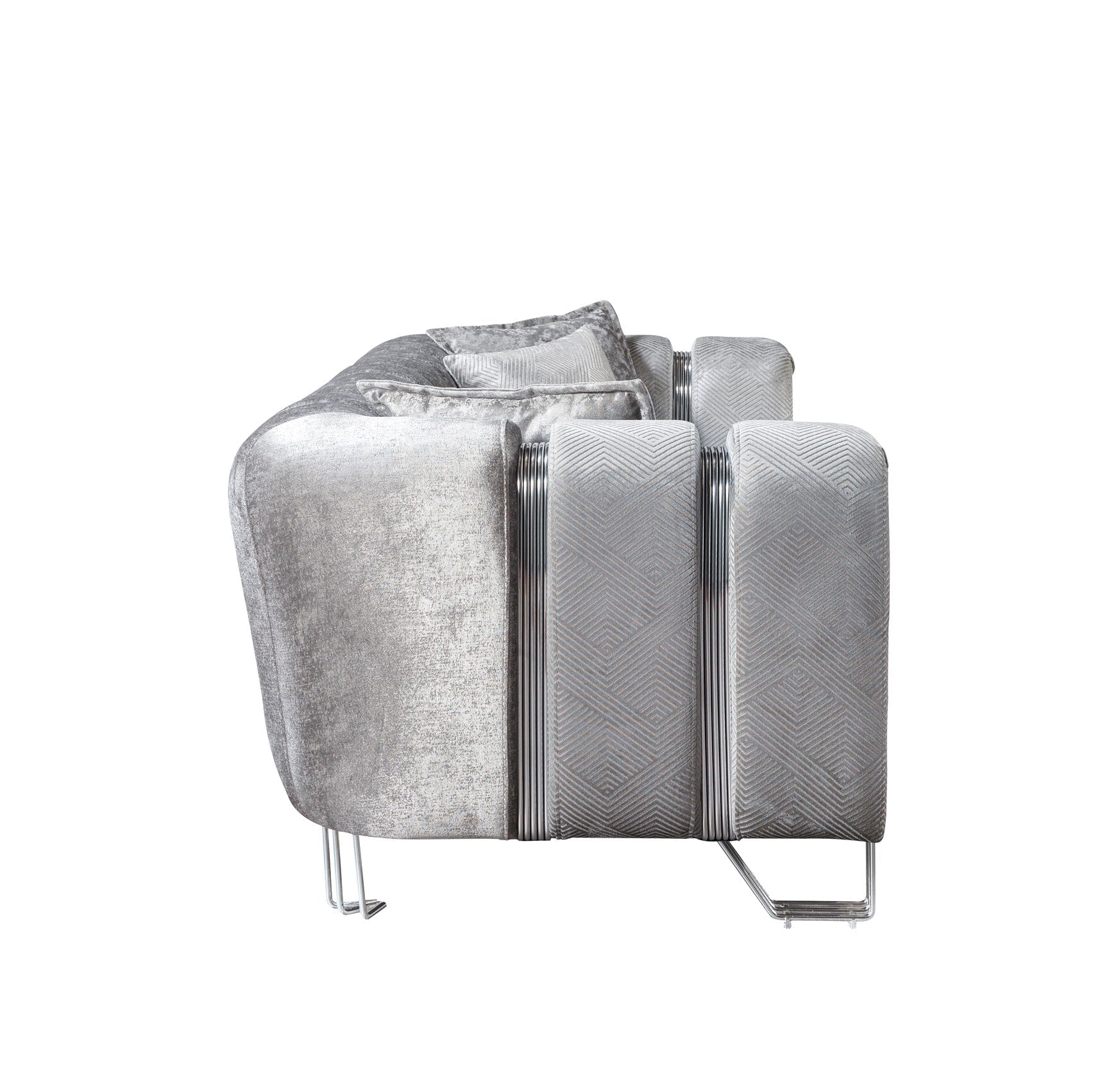 Santana Silver Velvet Sofa, view 10