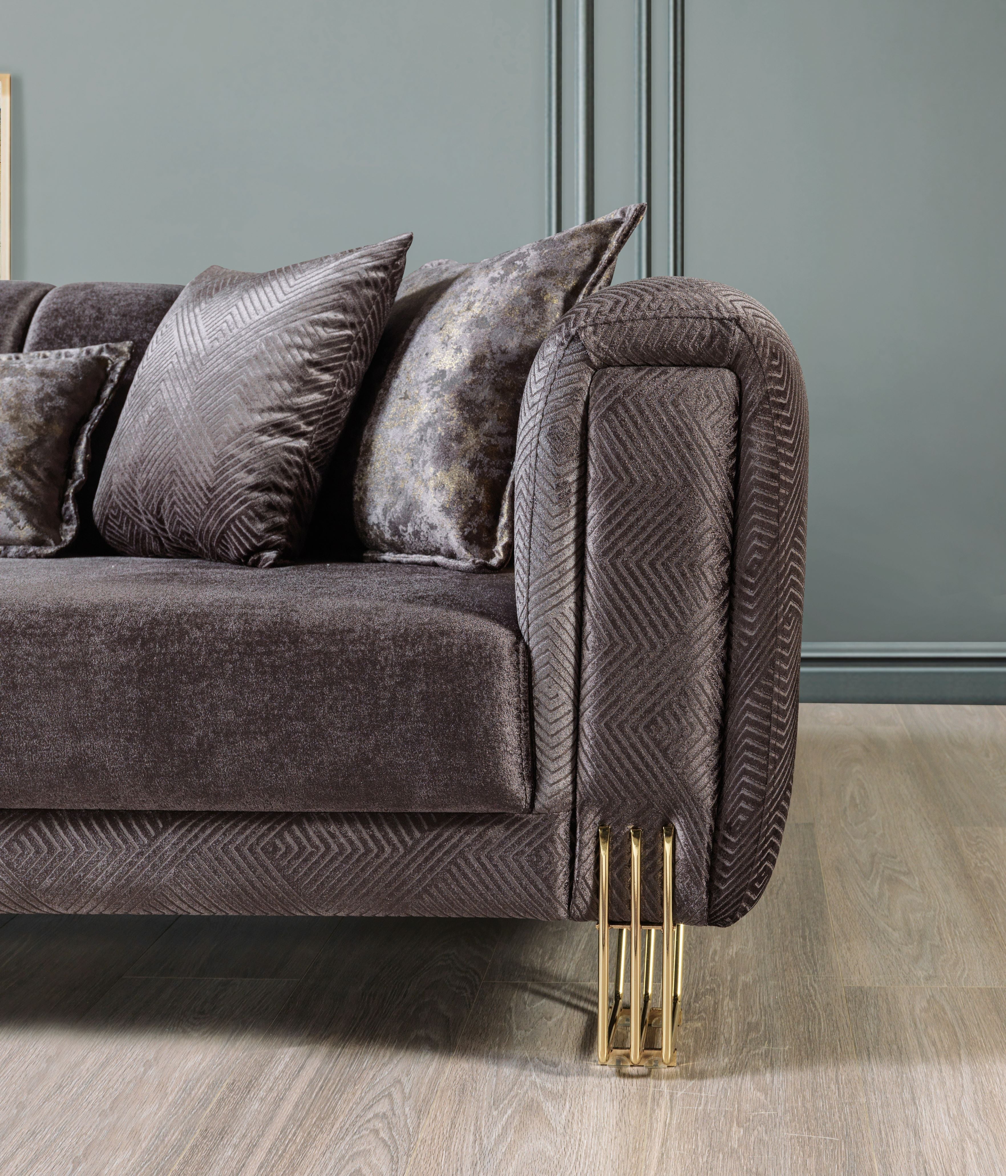 Santana Smoke Velvet Sofa, view 8