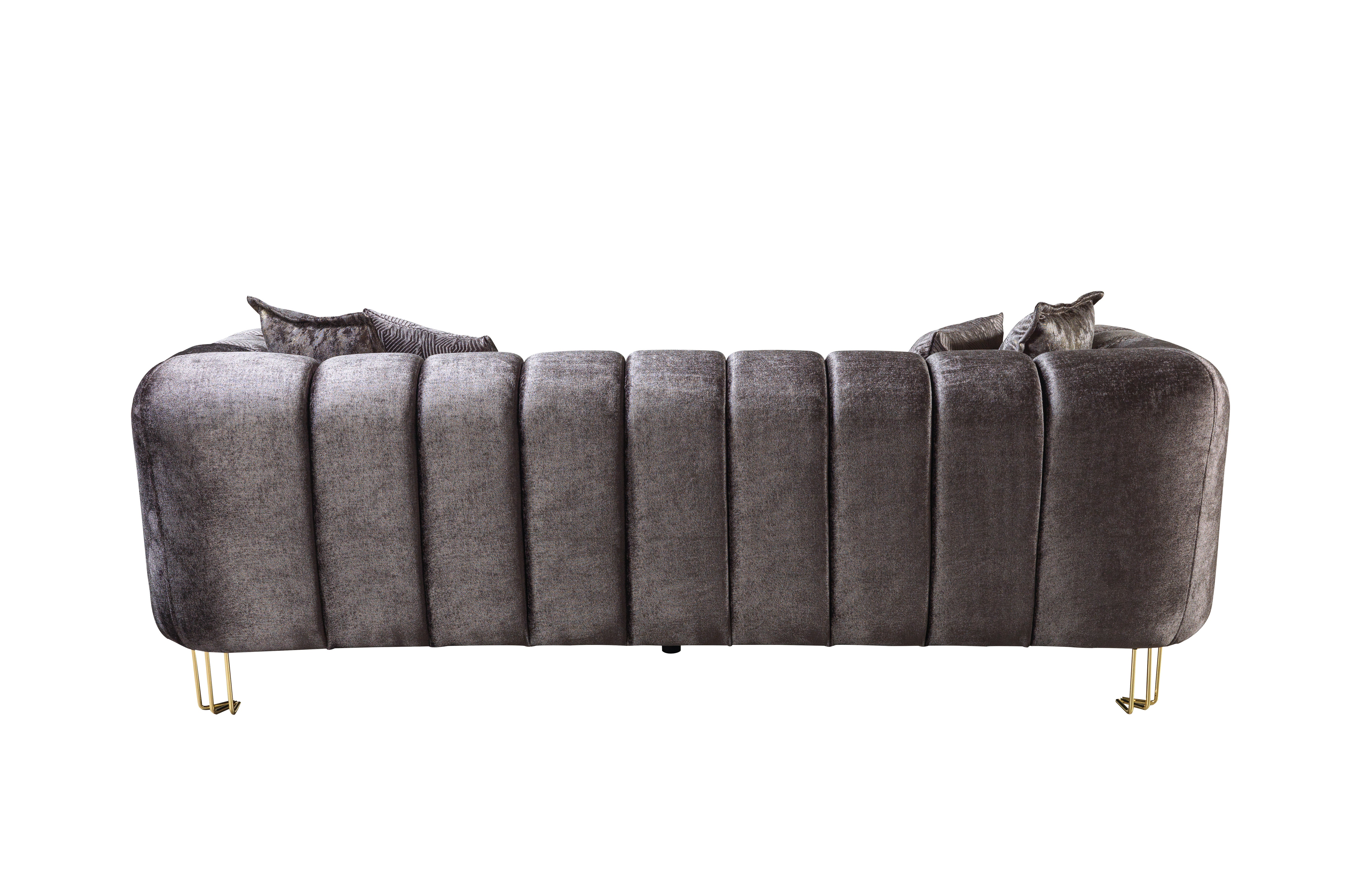 Santana Smoke Velvet Sofa, view 5