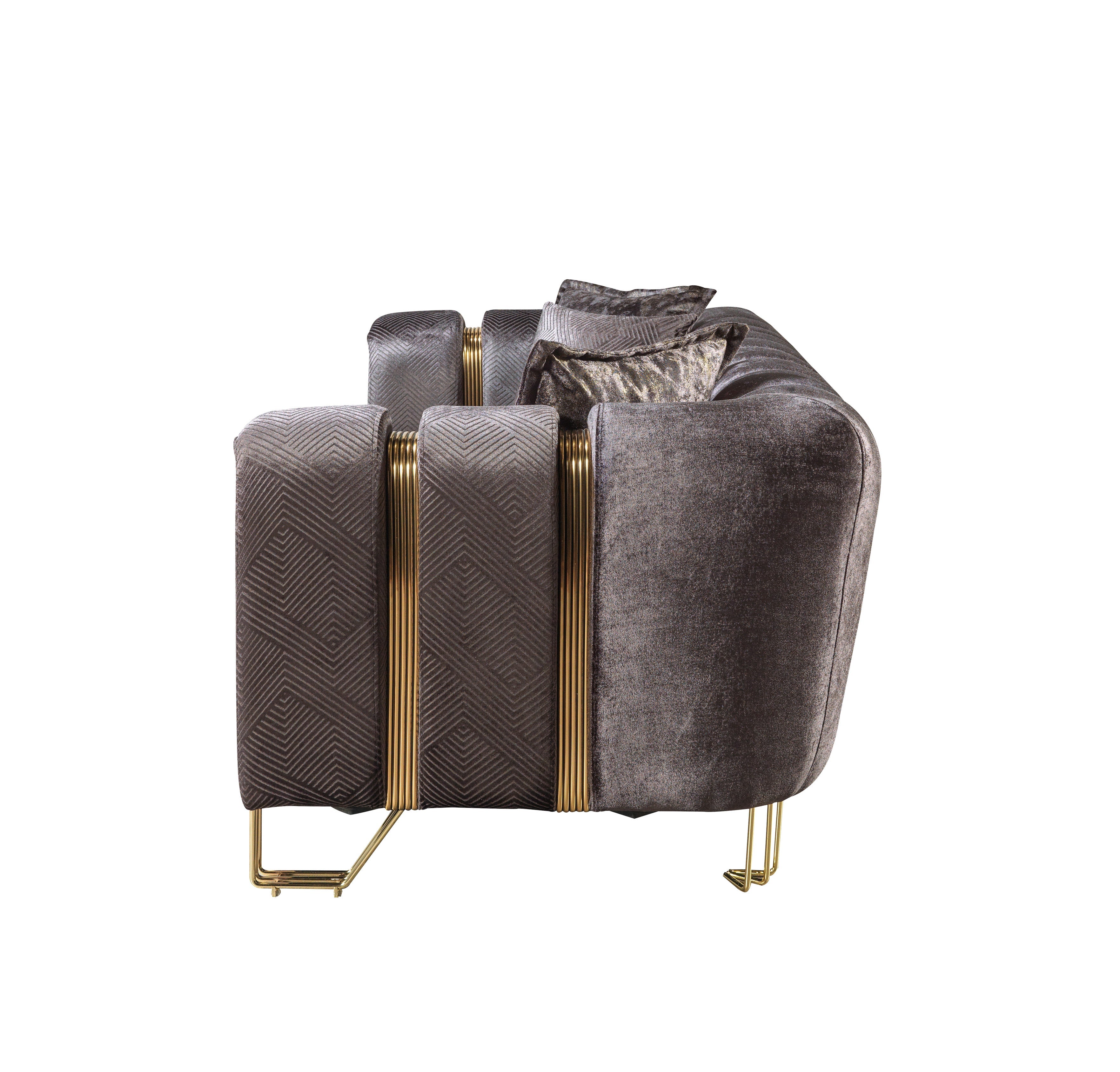 Santana Smoke Velvet Sofa, view 10