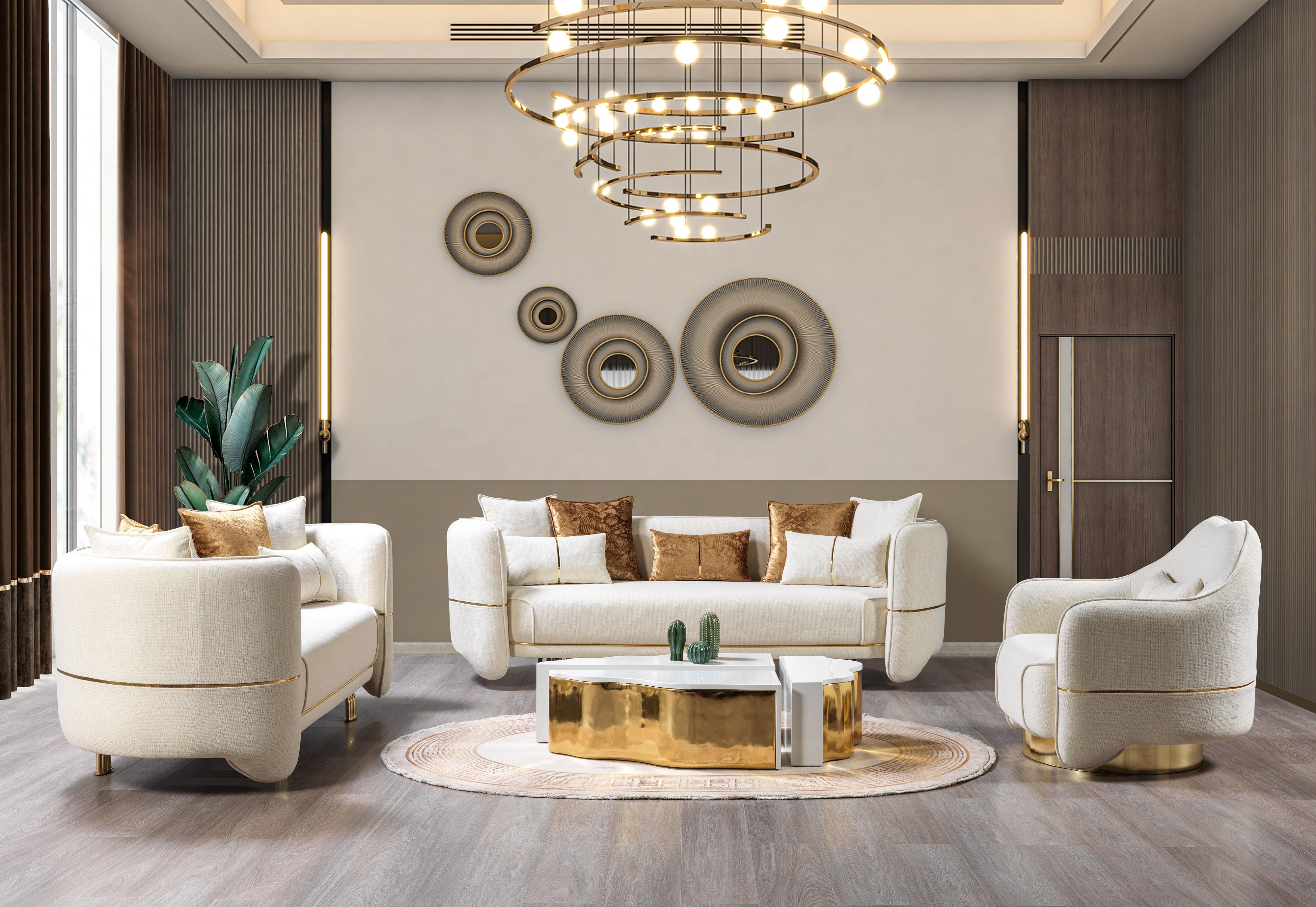 Helena Ivory Velvet Sofa, view 2