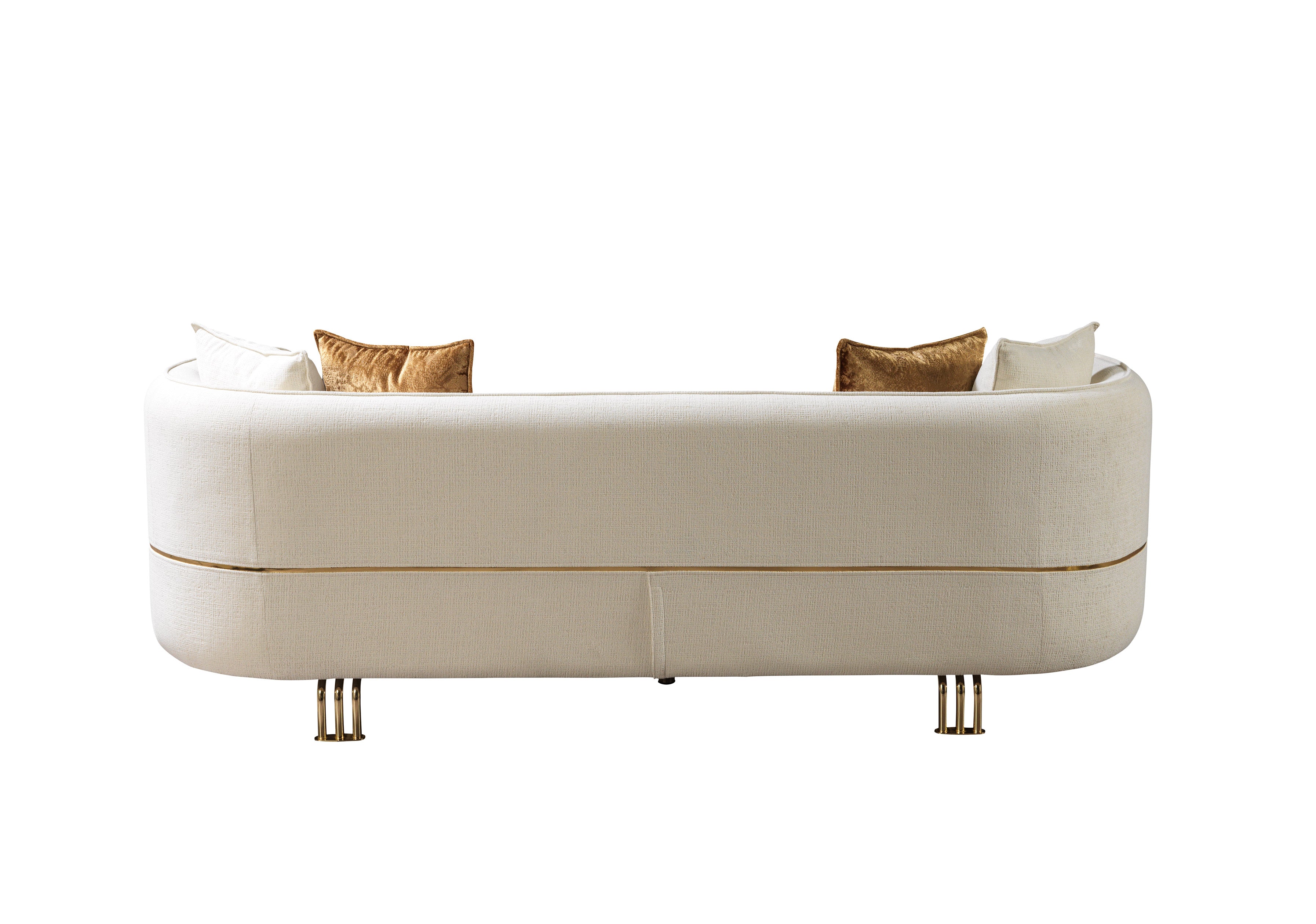 Helena Ivory Velvet Sofa, view 5