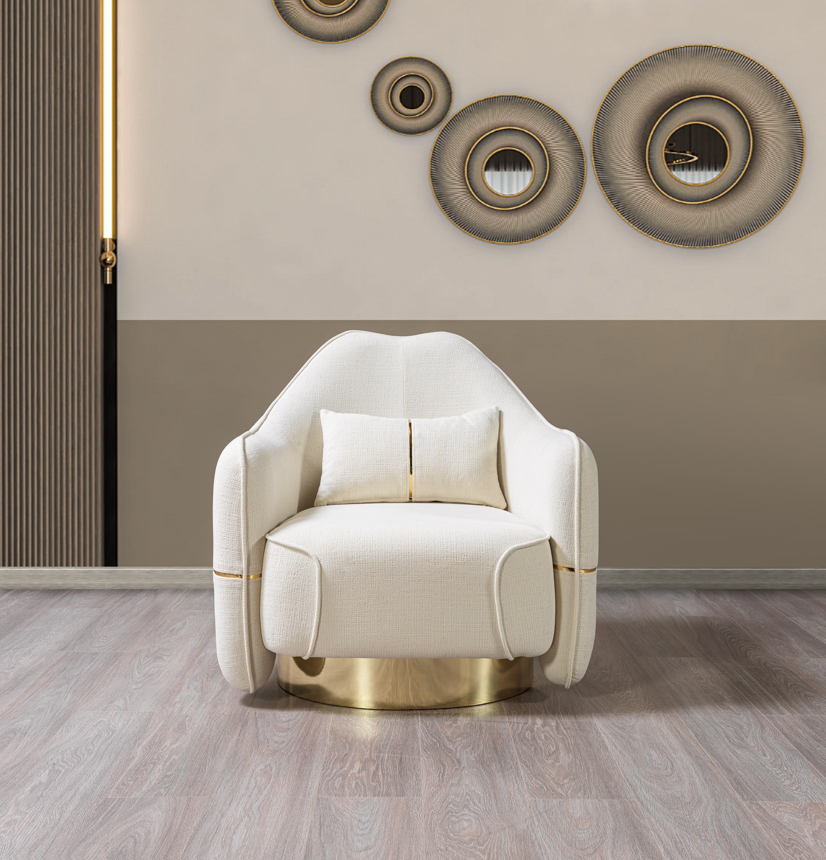 Helena Ivory Velvet Sofa and Loveseat Set, view 6