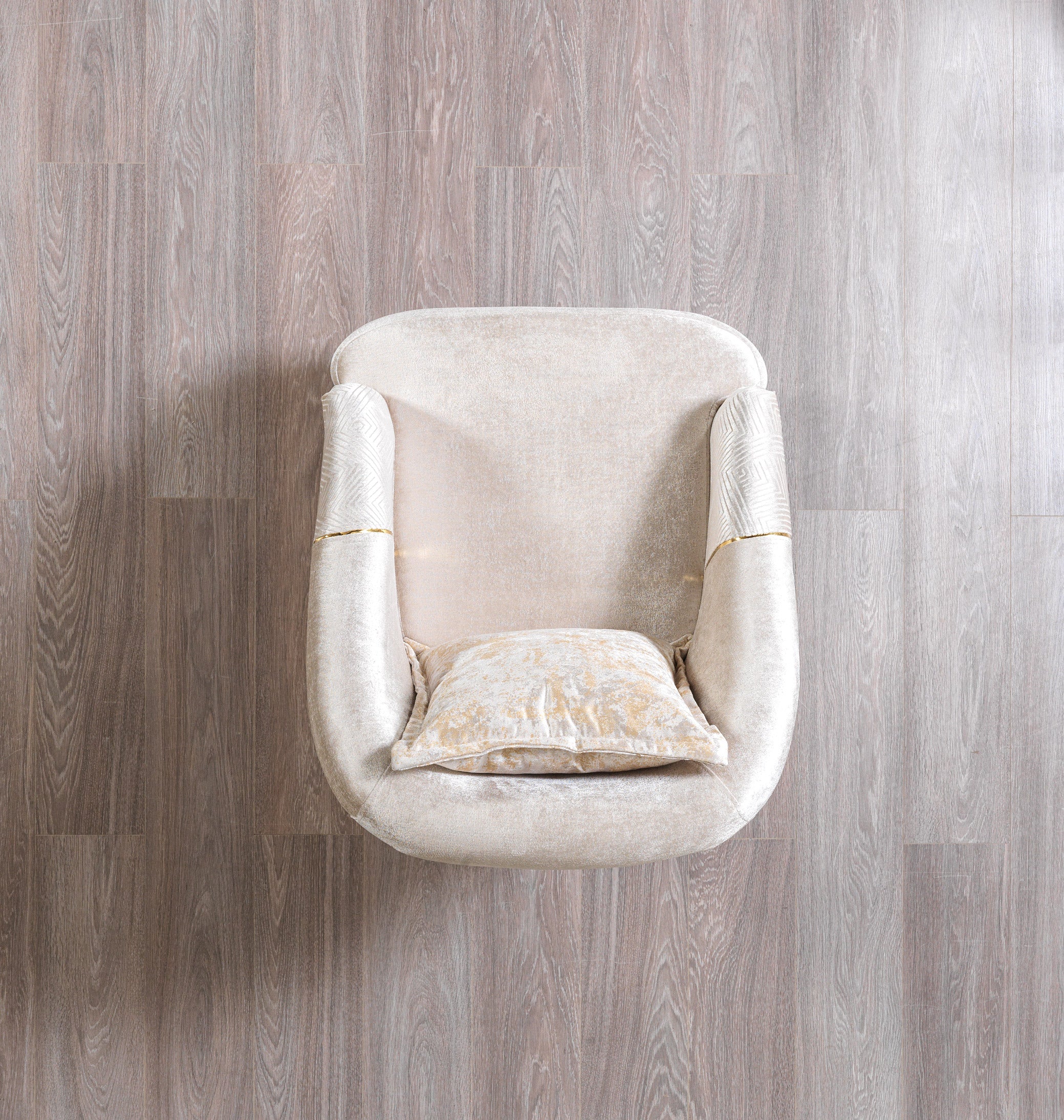 Santana Ivory Velvet Chair, view 4
