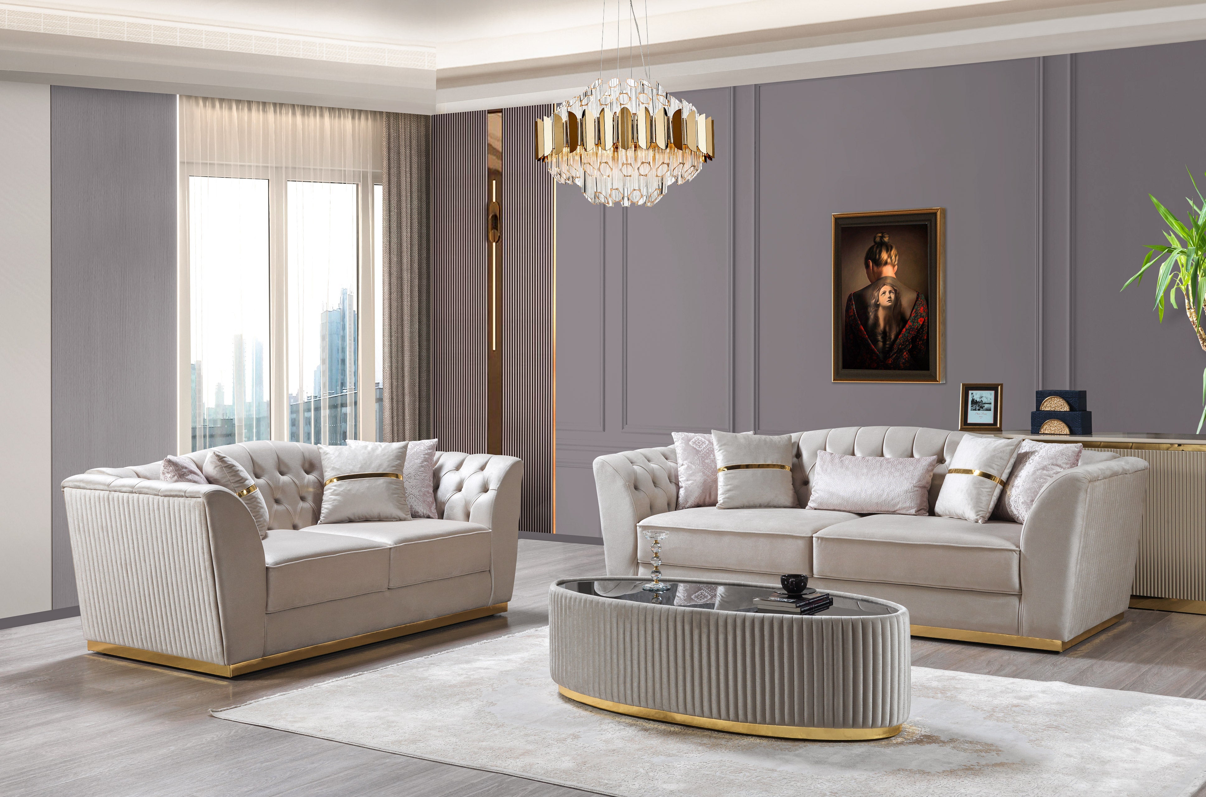 Milena Ivory Coffee Table, view 3