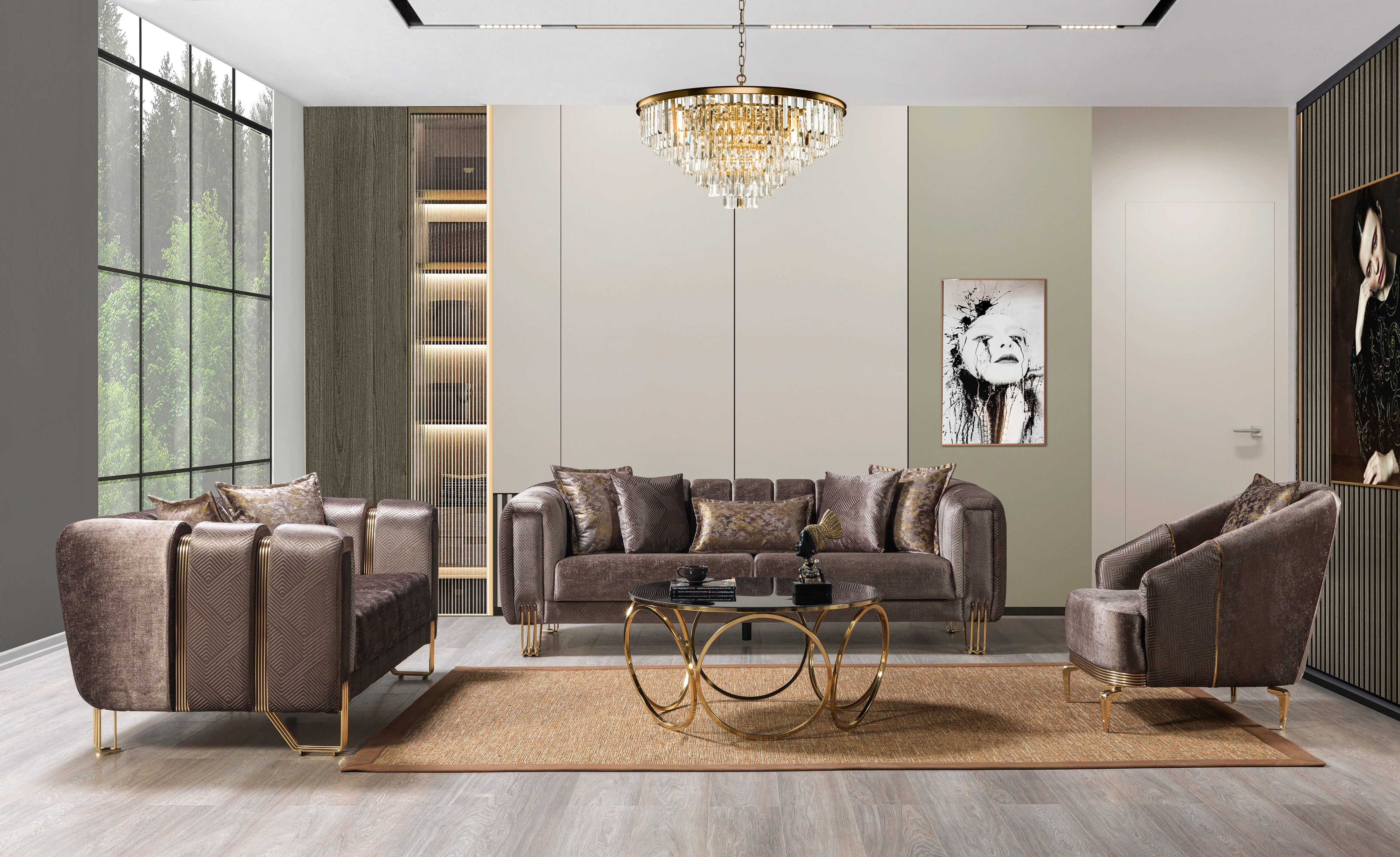 Santana Coffee Velvet Chair, view 6