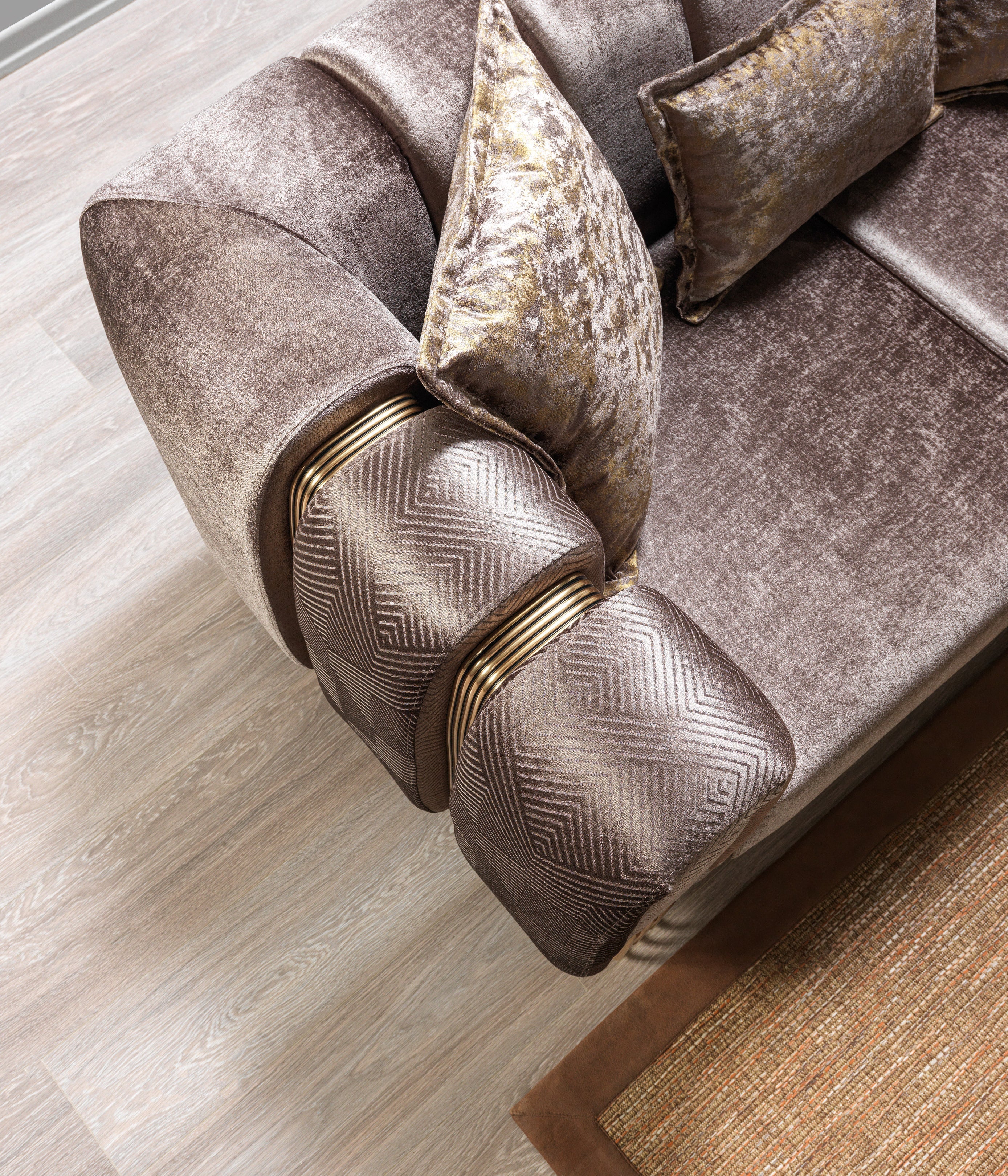 Santana Coffee Velvet Loveseat, view 5