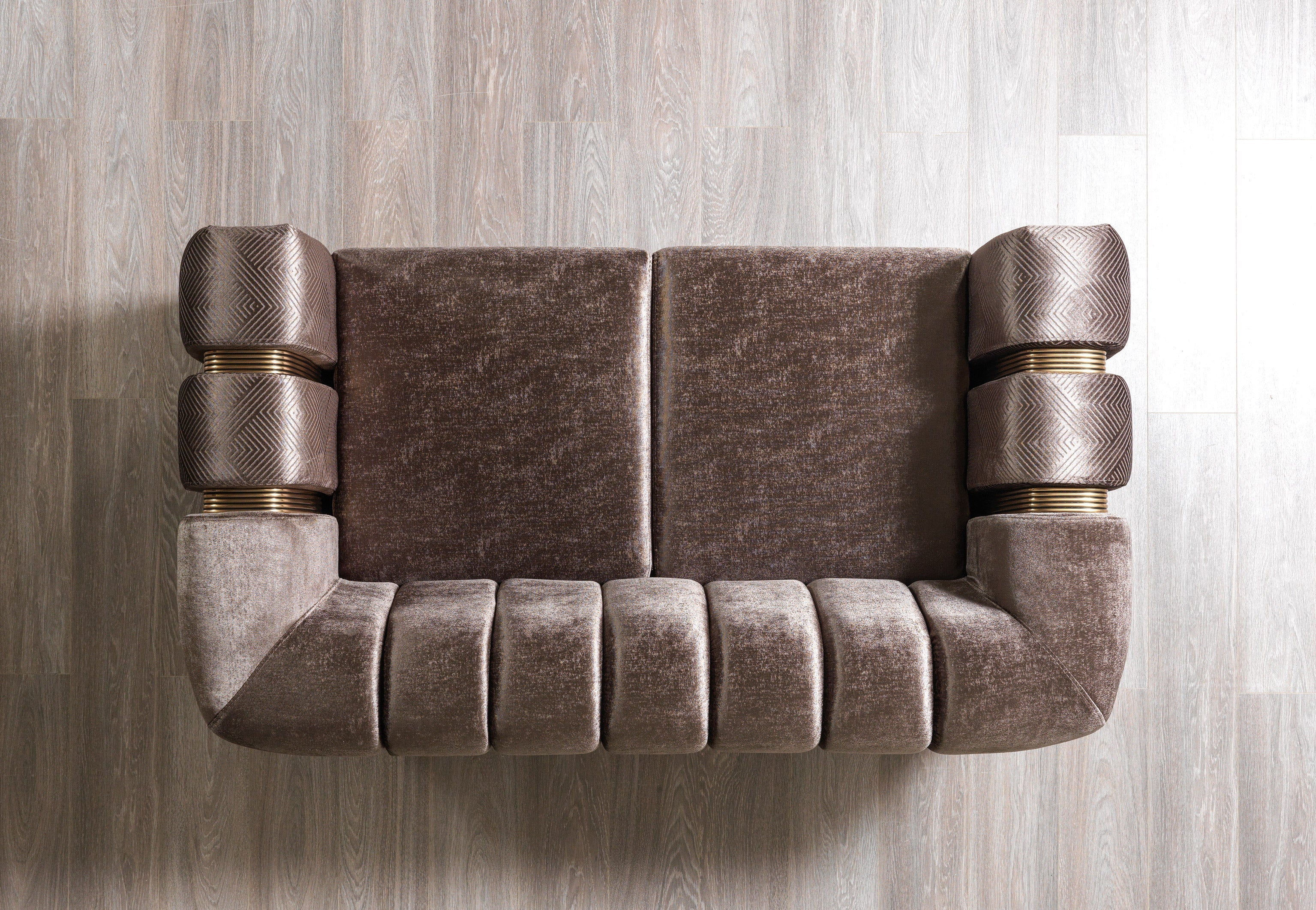 Santana Coffee Velvet Loveseat, view 6