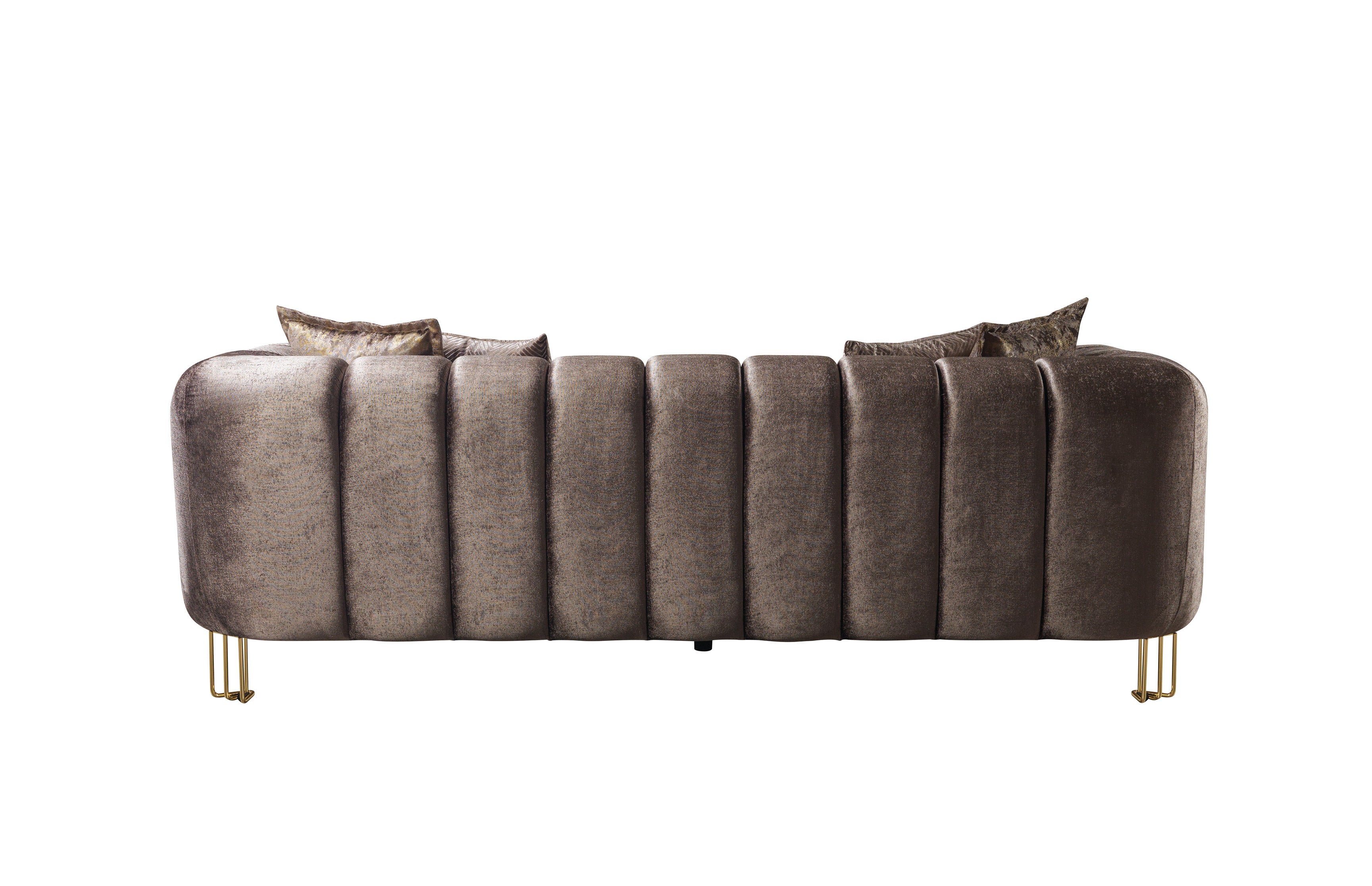 Santana Coffee Velvet Sofa, view 7
