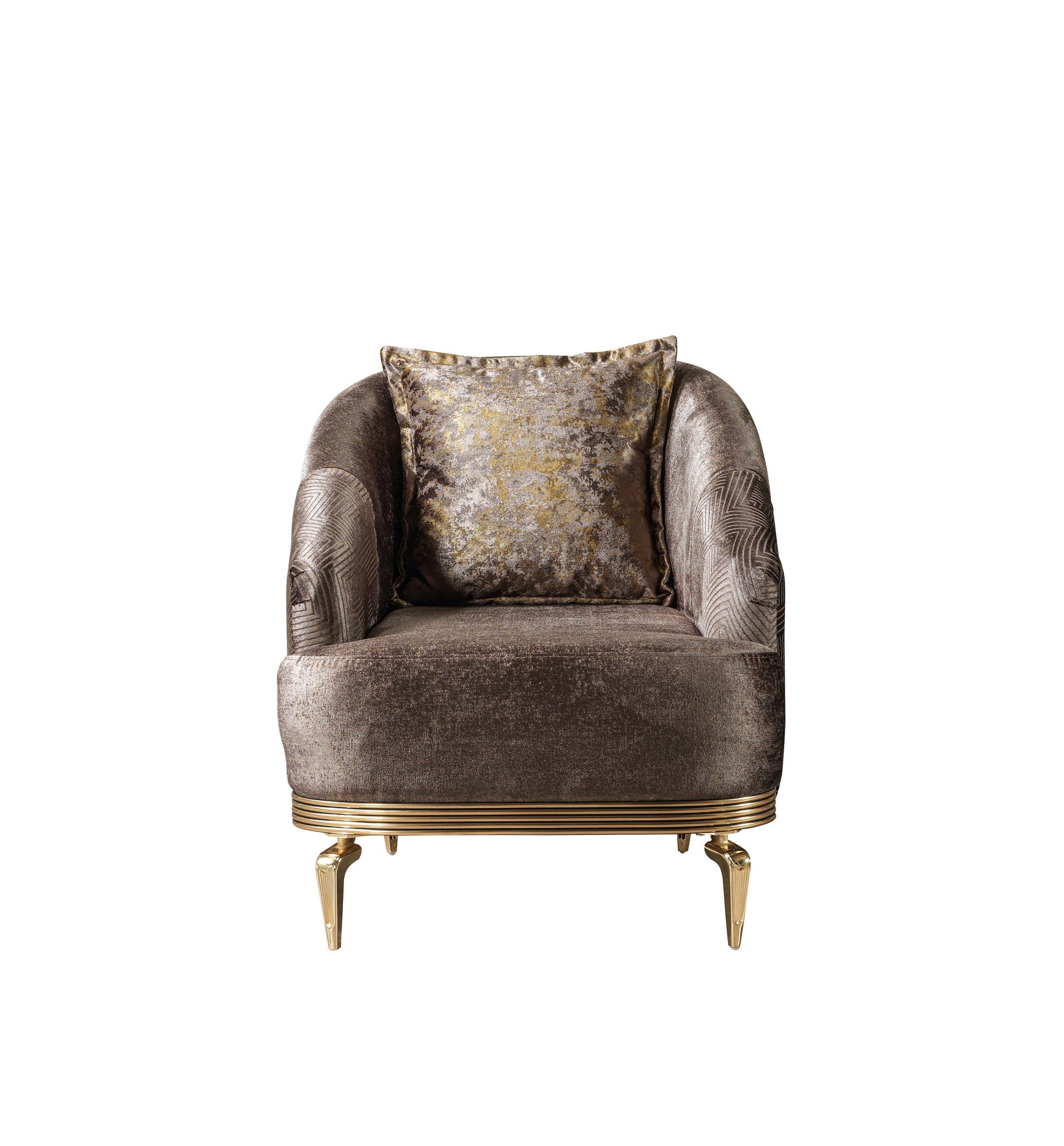 Santana Coffee Velvet Chair, view 2