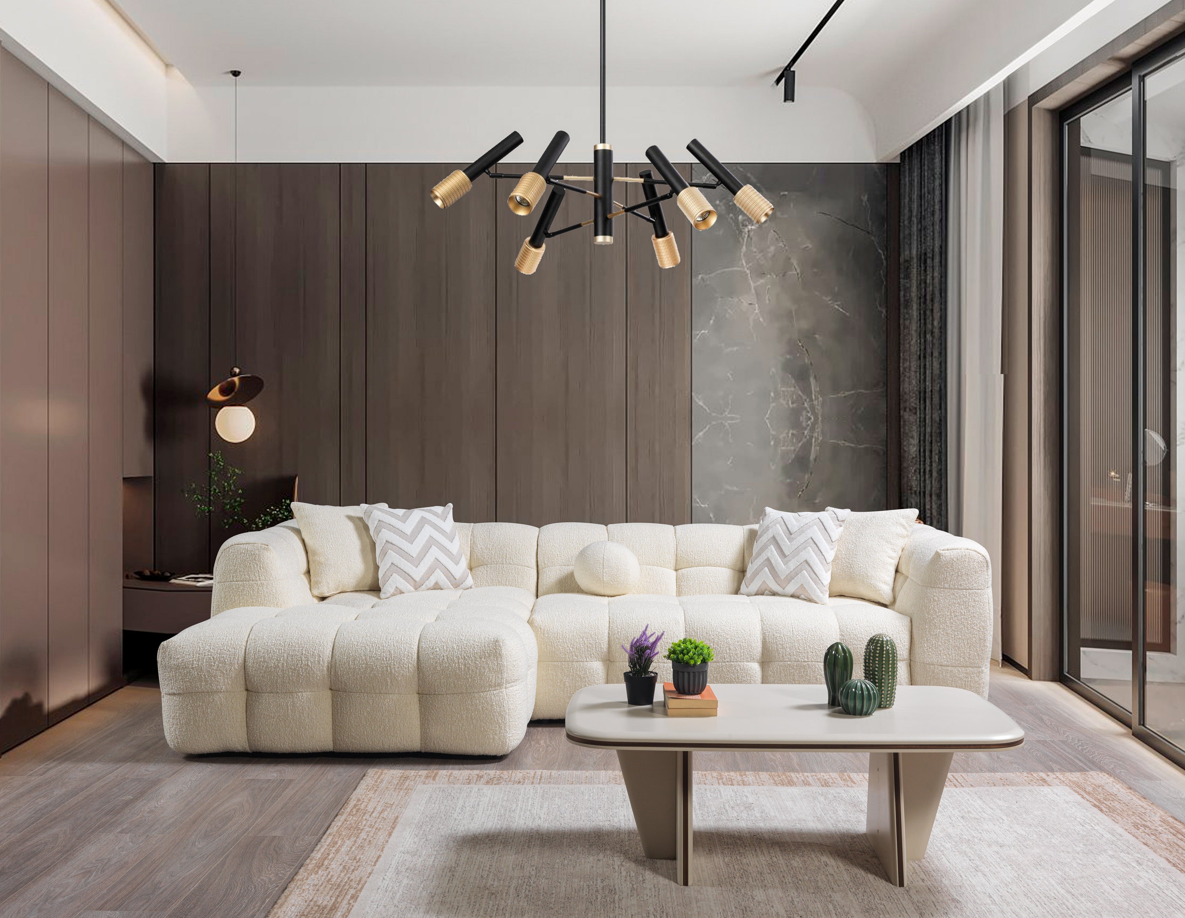 Ivy Ivory Boucle LAF Sectional