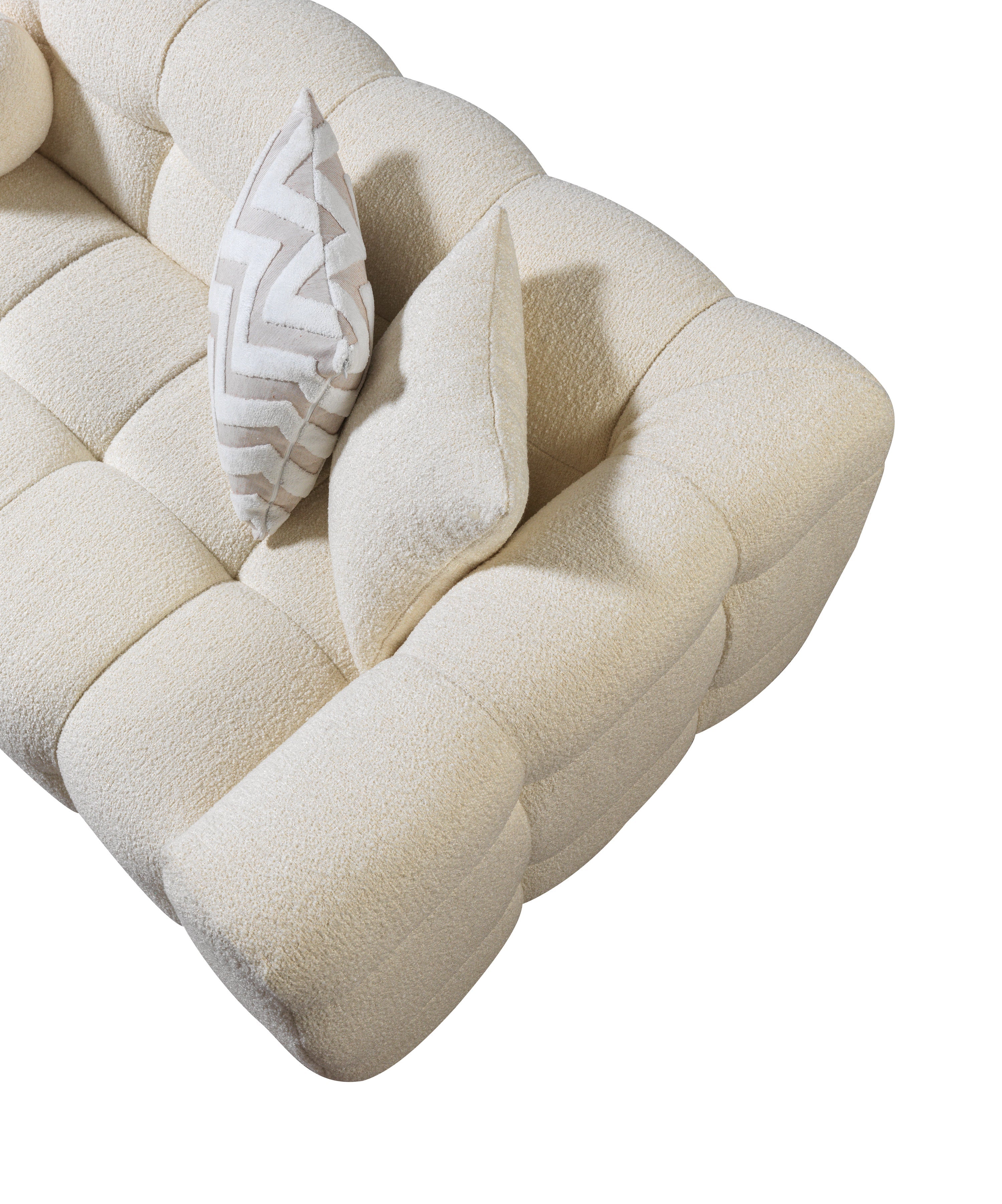 Ivy Ivory Boucle LAF Sectional, view 9