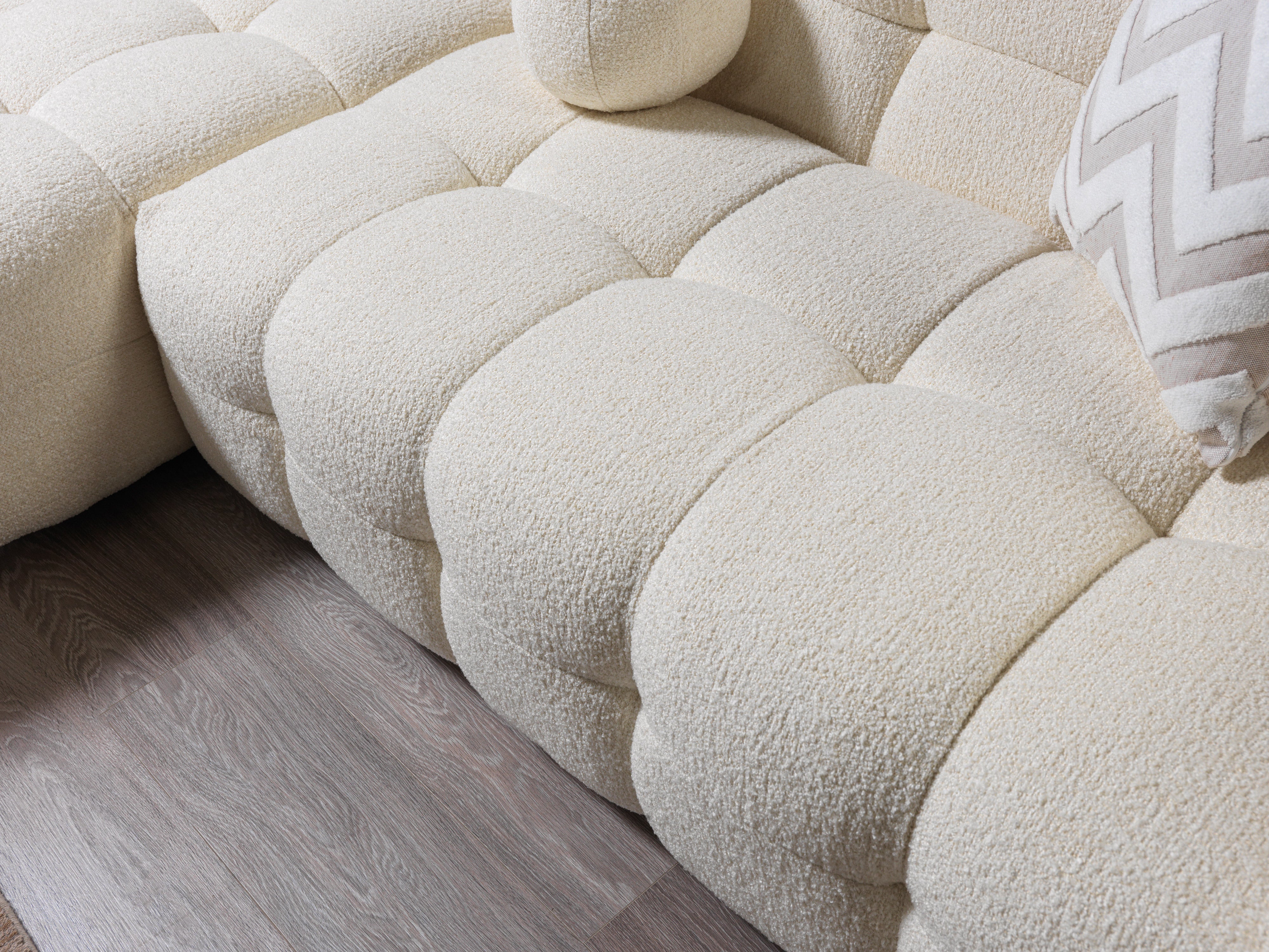 Ivy Ivory Boucle LAF Sectional, view 8