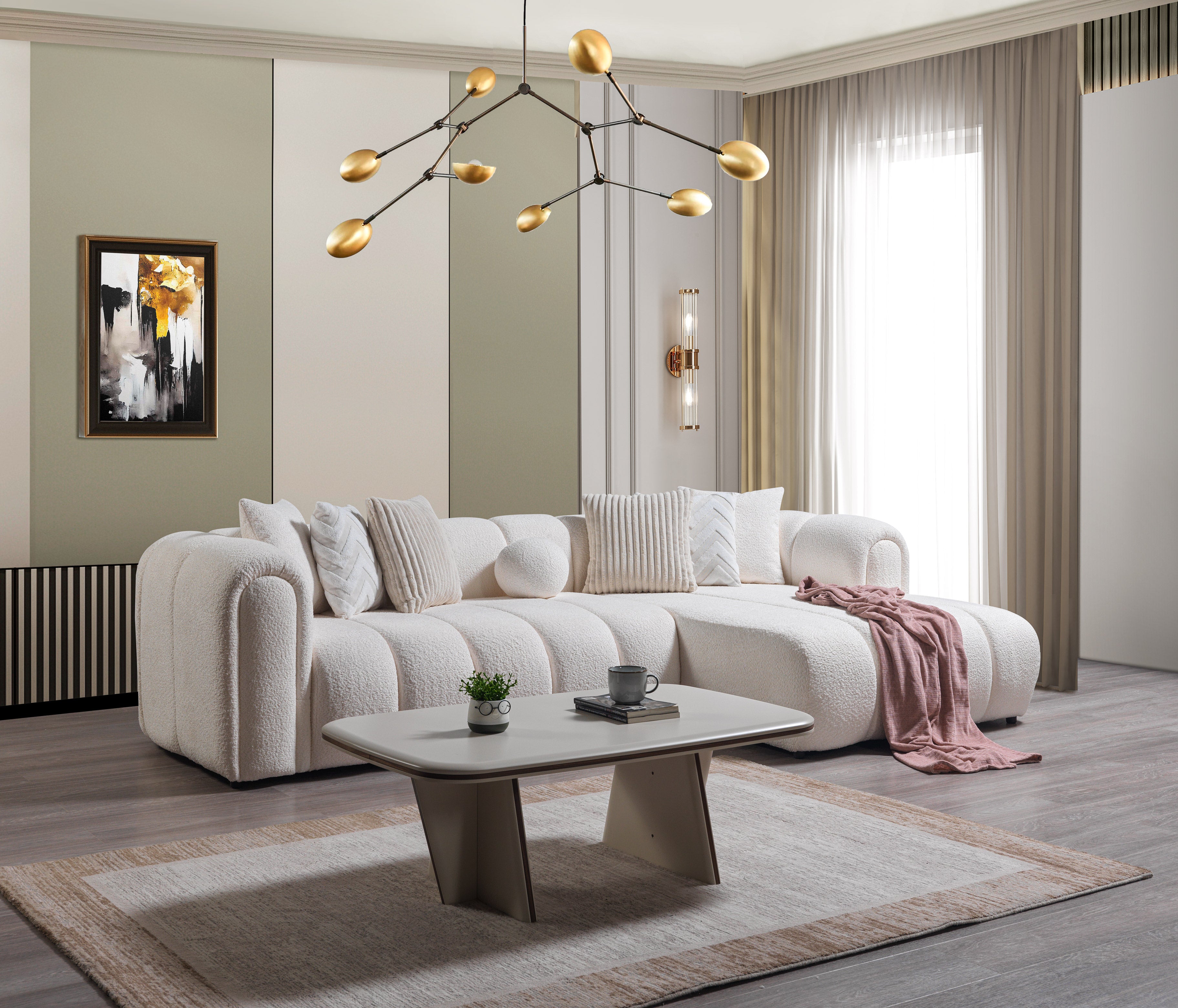 Lis Ivory Boucle RAF Sectional, view 2