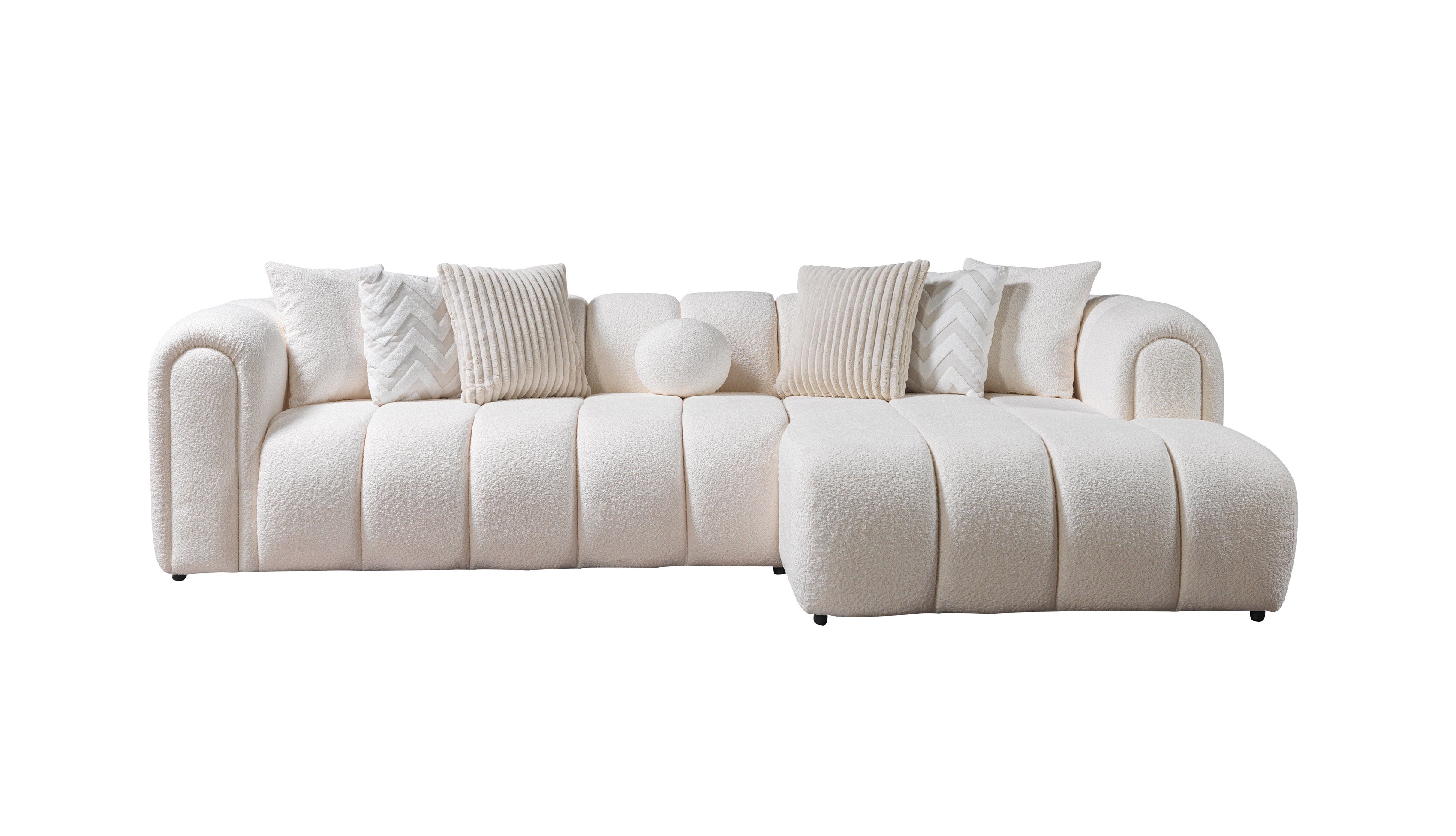 Lis Ivory Boucle RAF Sectional, view 8