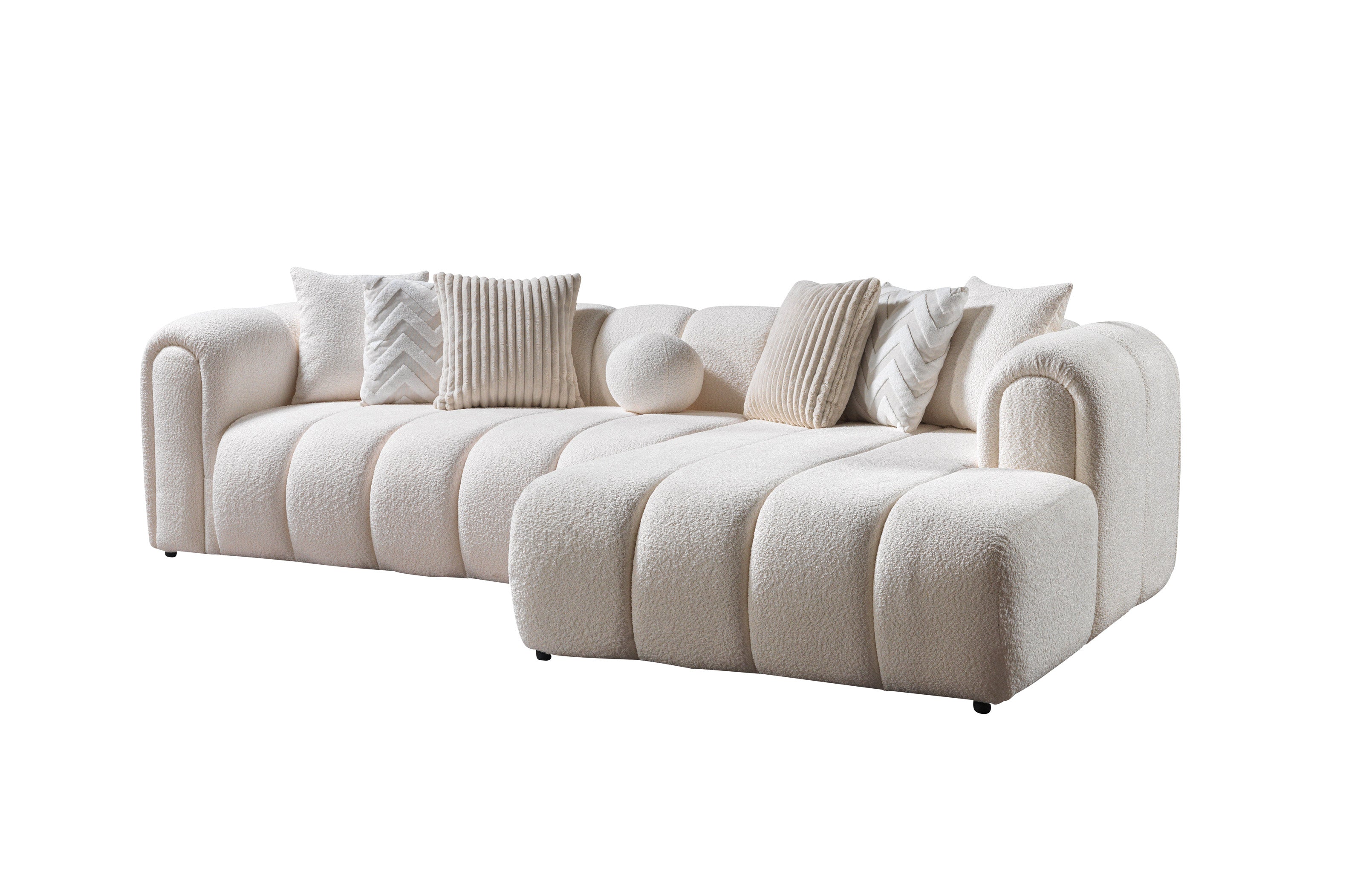 Lis Ivory Boucle RAF Sectional, view 9