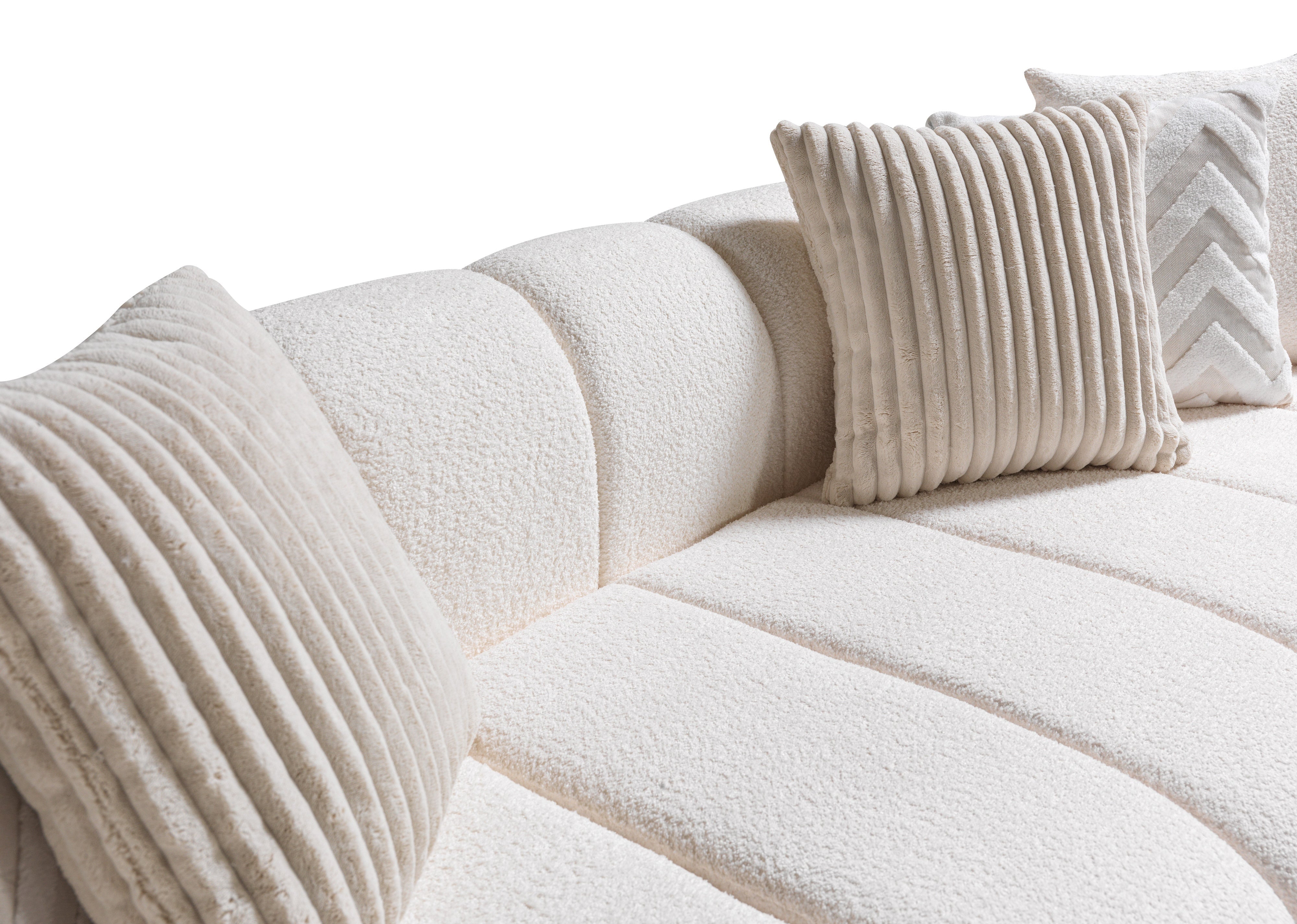 Lis Ivory Boucle LAF Sectional, view 10
