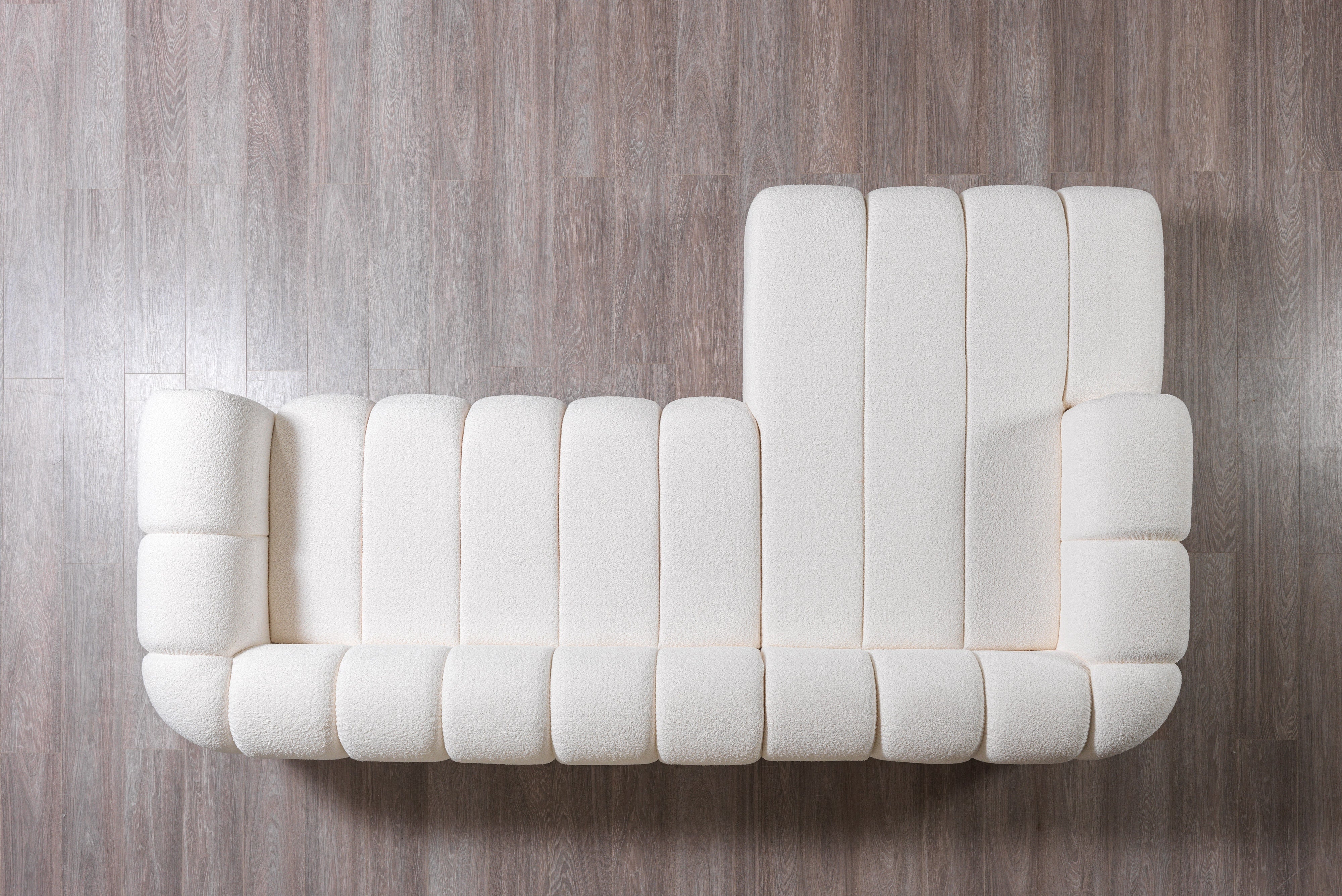 Lis Ivory Boucle LAF Sectional, view 7
