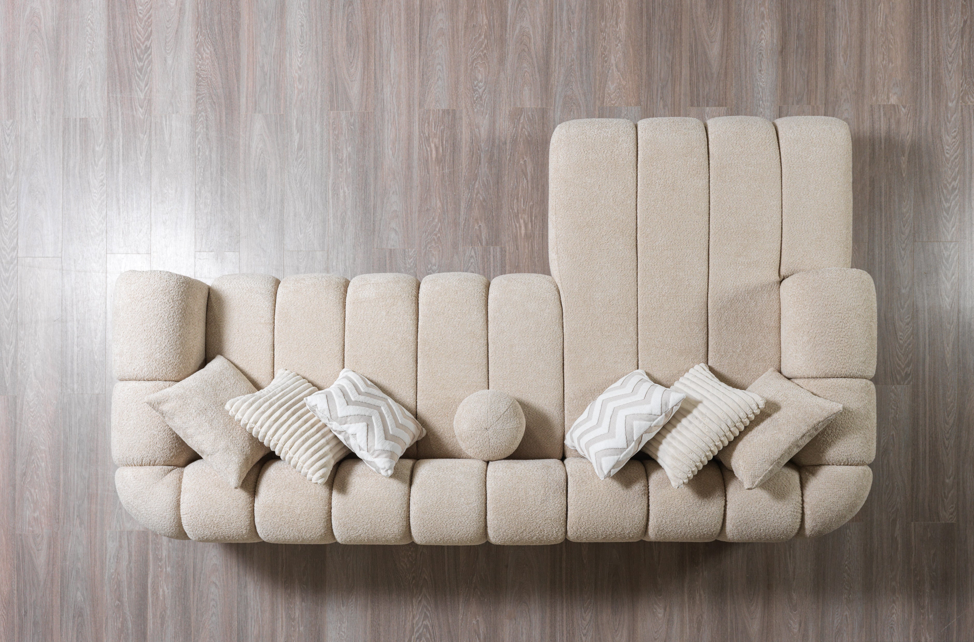 Lis Sand Boucle LAF Sectional, view 6