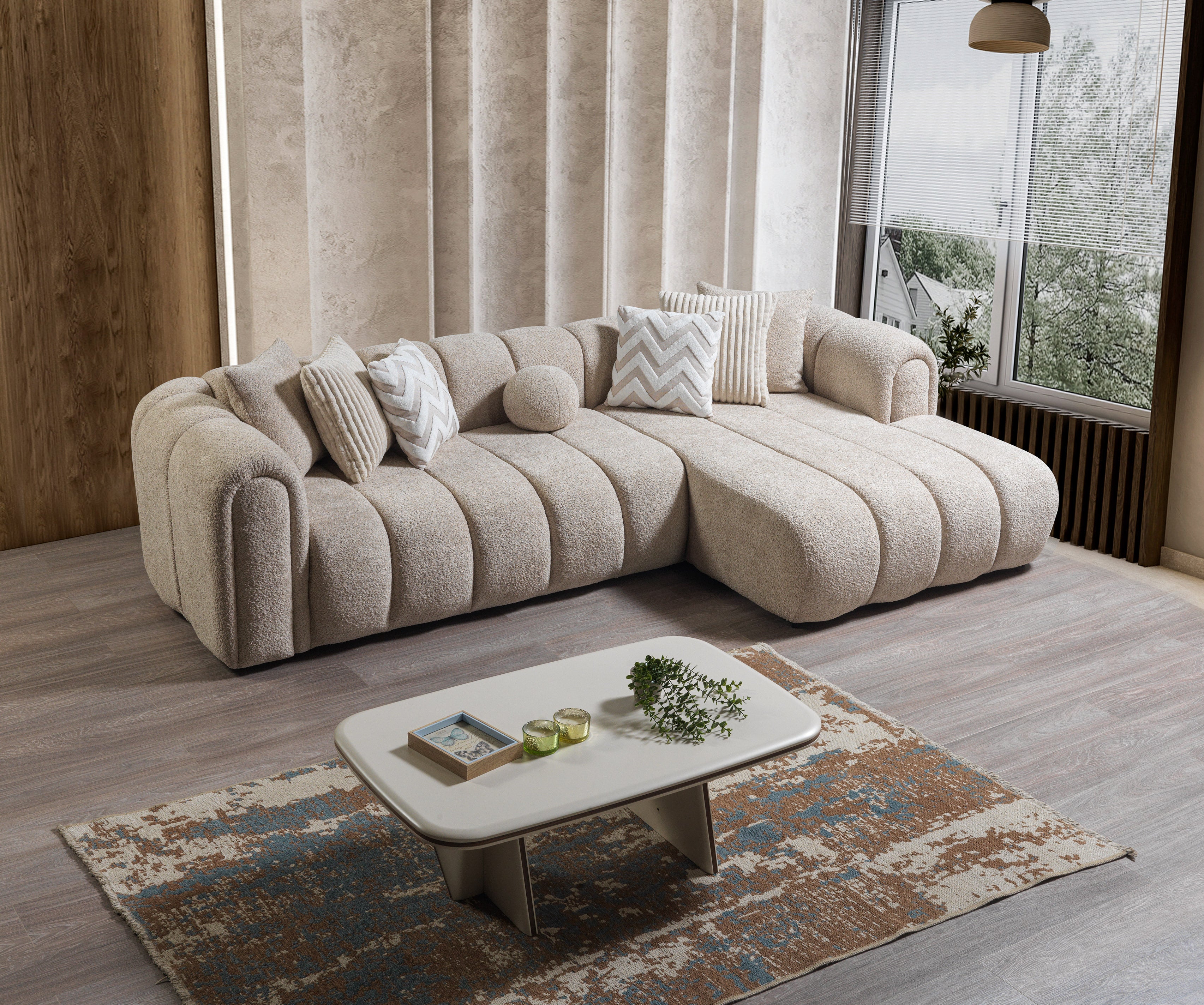 Lis Sand Boucle RAF Sectional, view 3