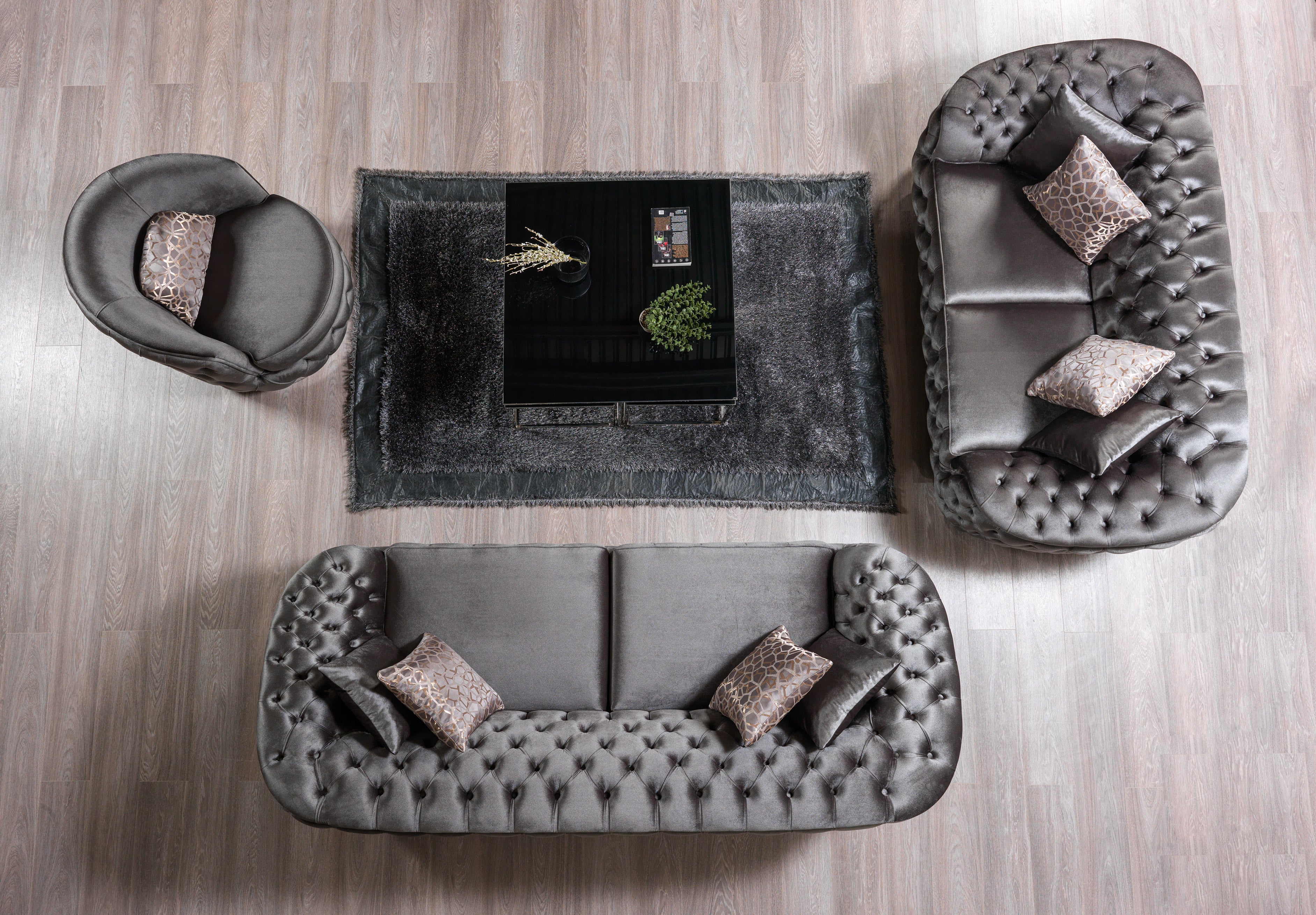 Lupino Gray Velvet Chair, view 3