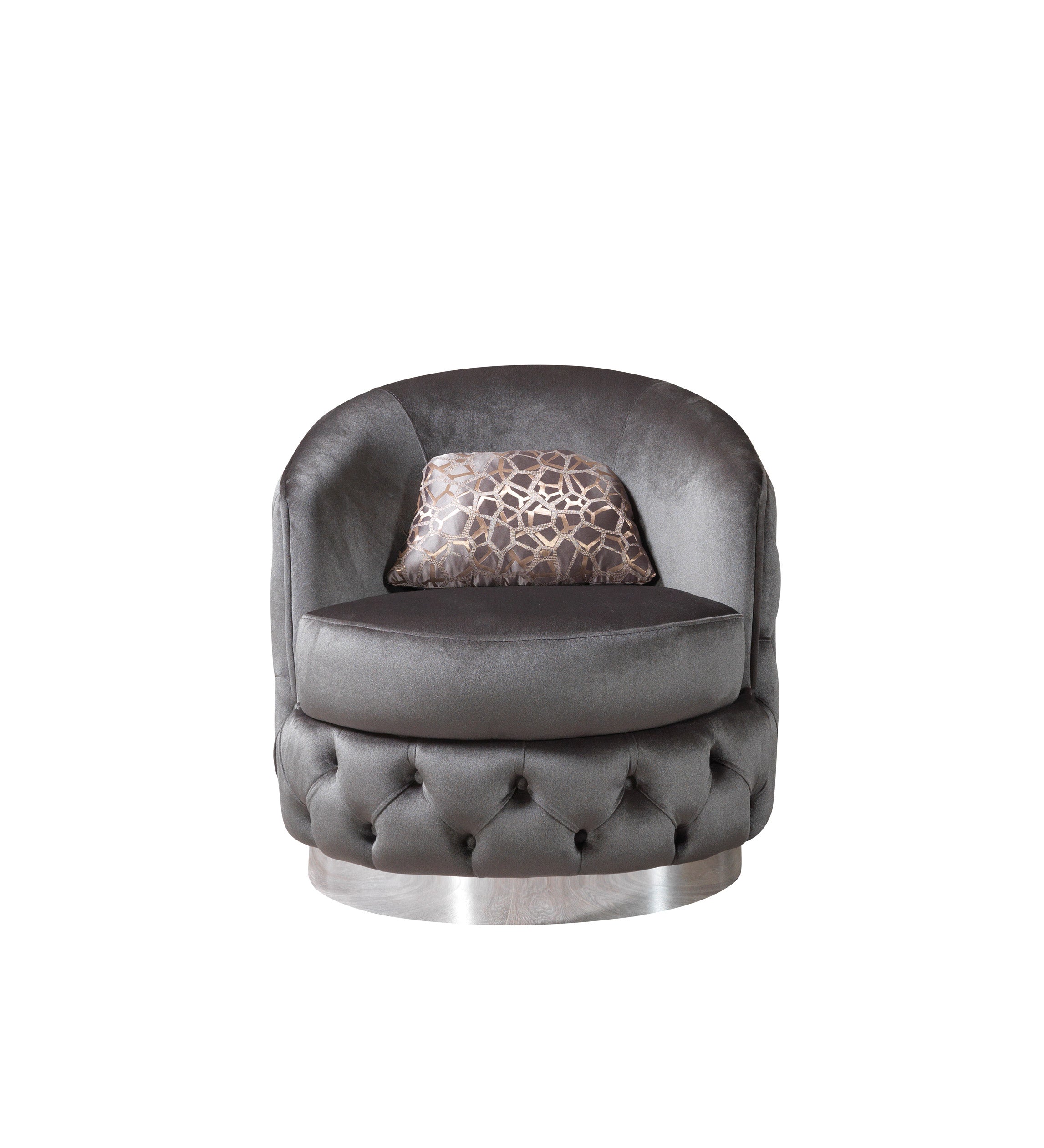 Lupino Gray Velvet Chair, view 4