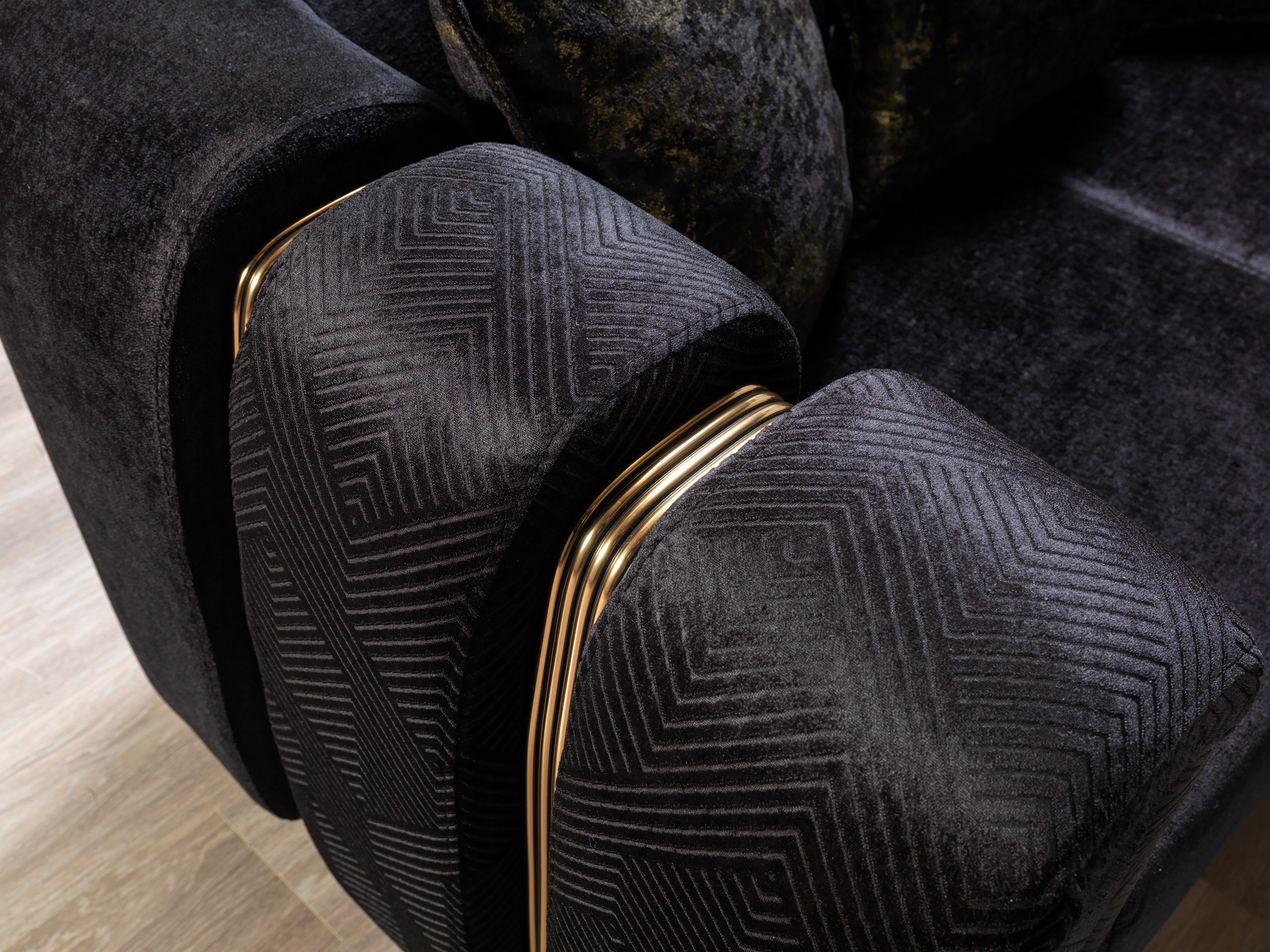 Santana Black Velvet Loveseat, view 10