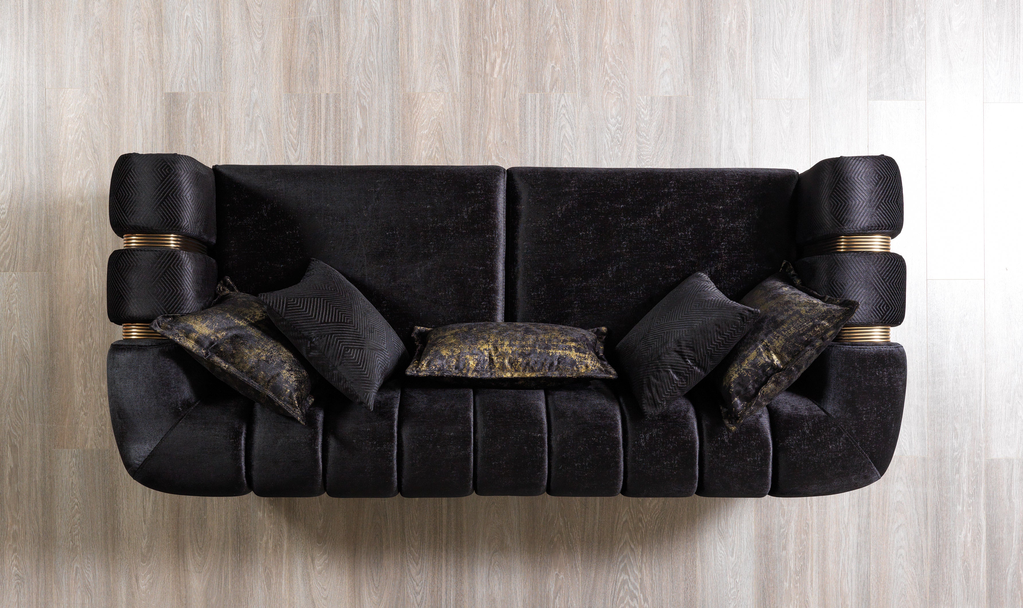 Santana Black Velvet Sofa, view 8