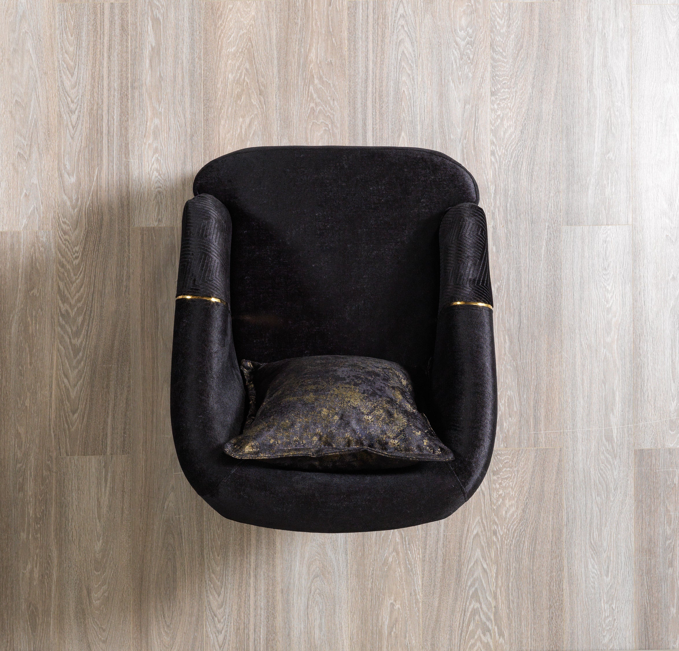 Santana Black Velvet Chair, view 6