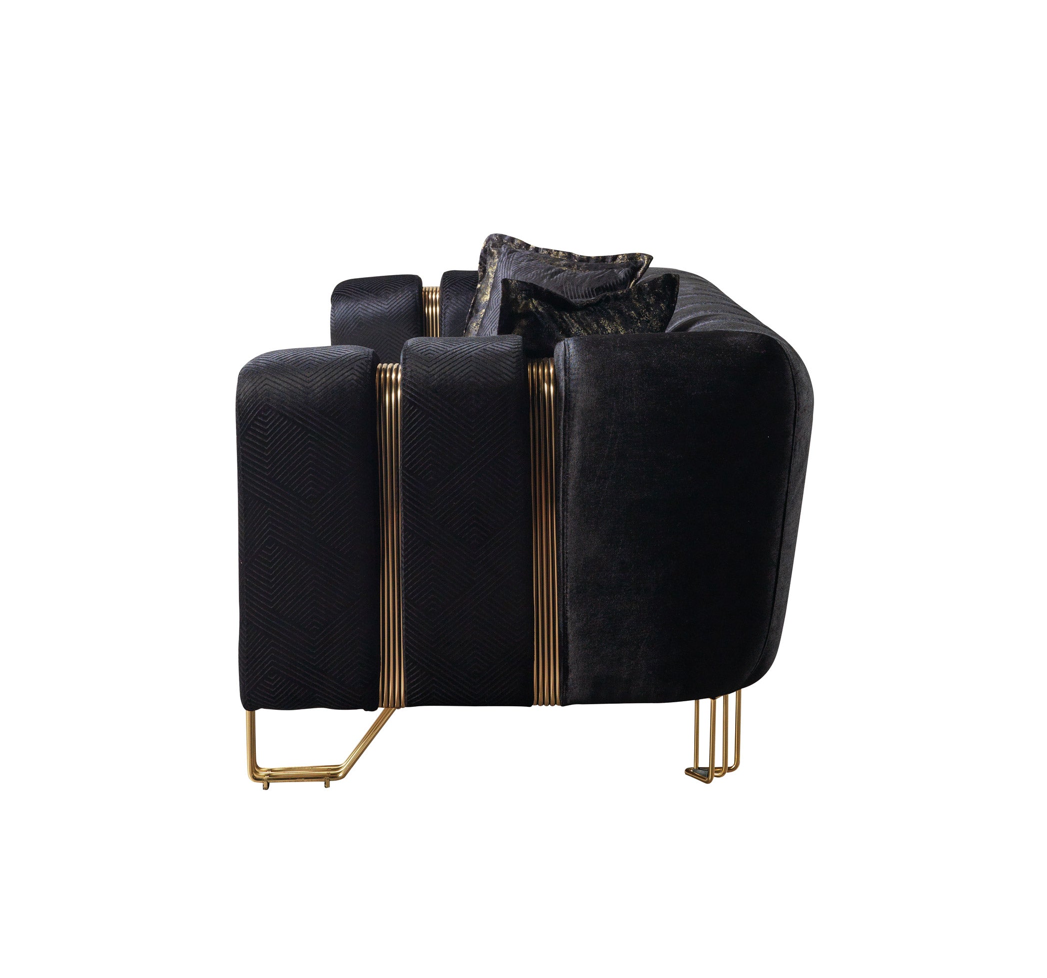 Santana Black Velvet Loveseat, view 8